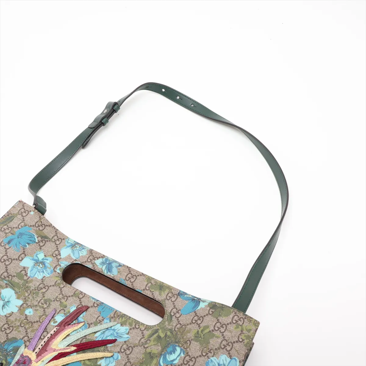 GG Blooms 414476 PVC x Leather 2-Way Handbag Beige x Blue — view 7