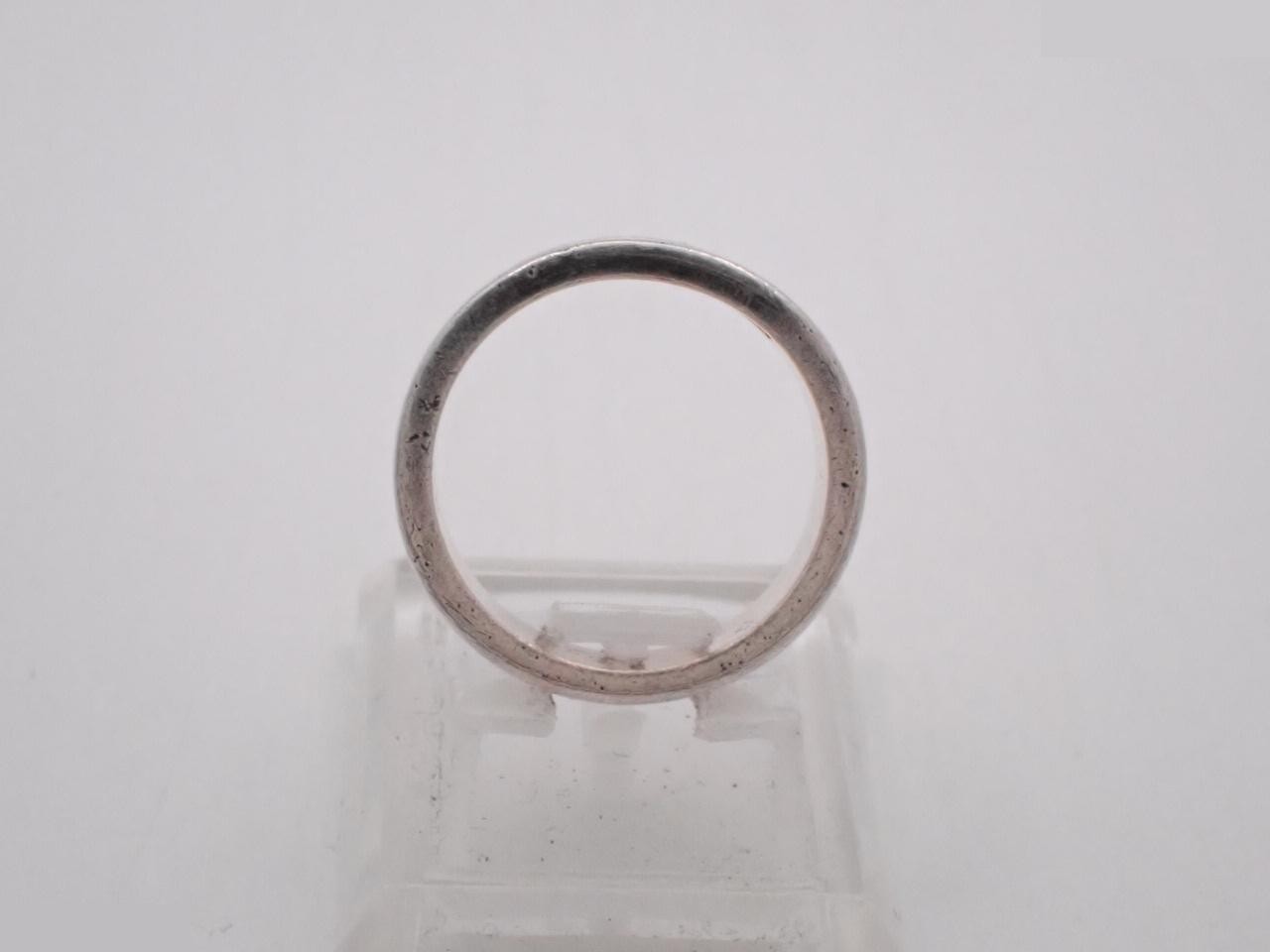 Branded G Ring, 925 Stud Metal, 6.97g, Stamped 13, Actual Size #12 — view 3