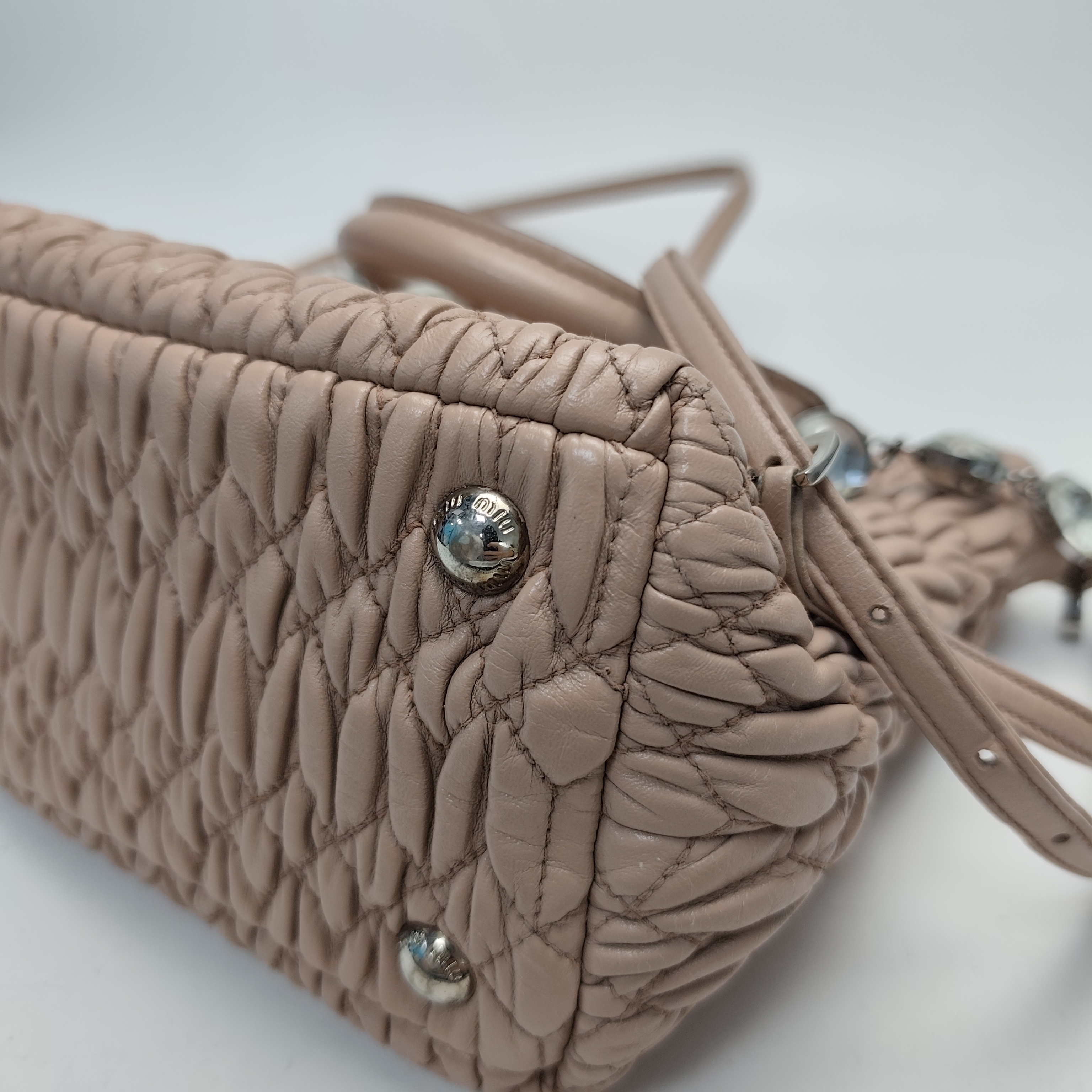 【*Shipped from: China*】Miu Miu Crystal Leather Shoulder Bag — view 6
