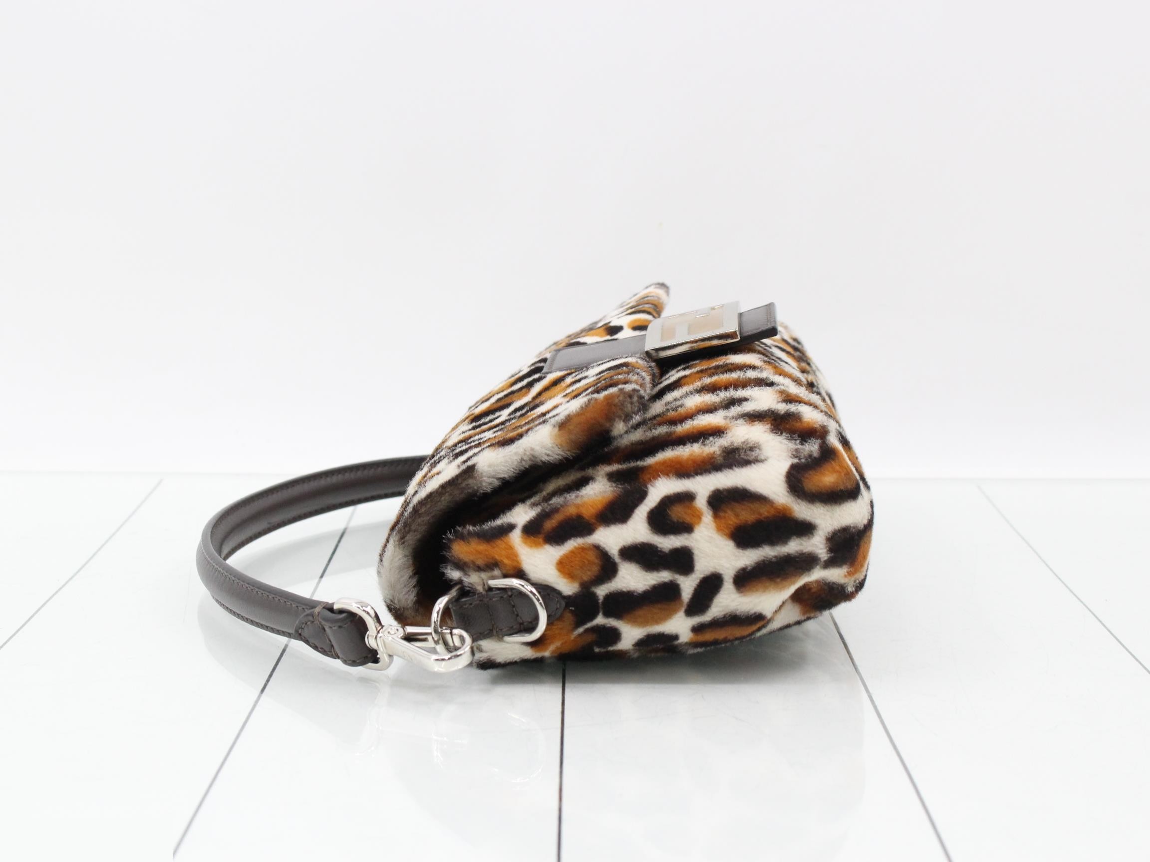 Leopard print bucket 2-way calfskin Zucca shoulder bag, unused. — view 4