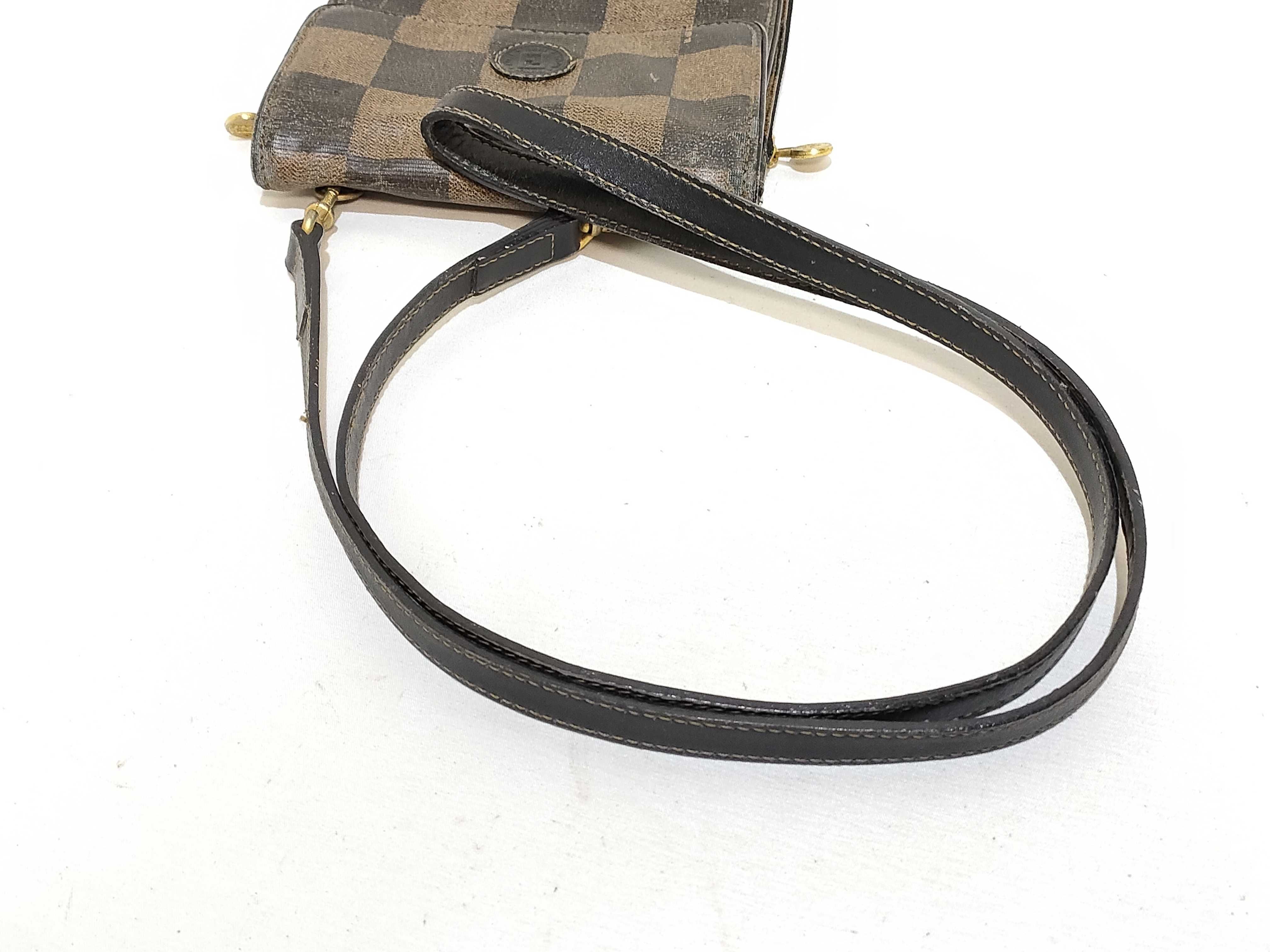 Pecan Pattern Shoulder Bag, Fendi 262 259100 069, Pecan PVC, Black — view 3