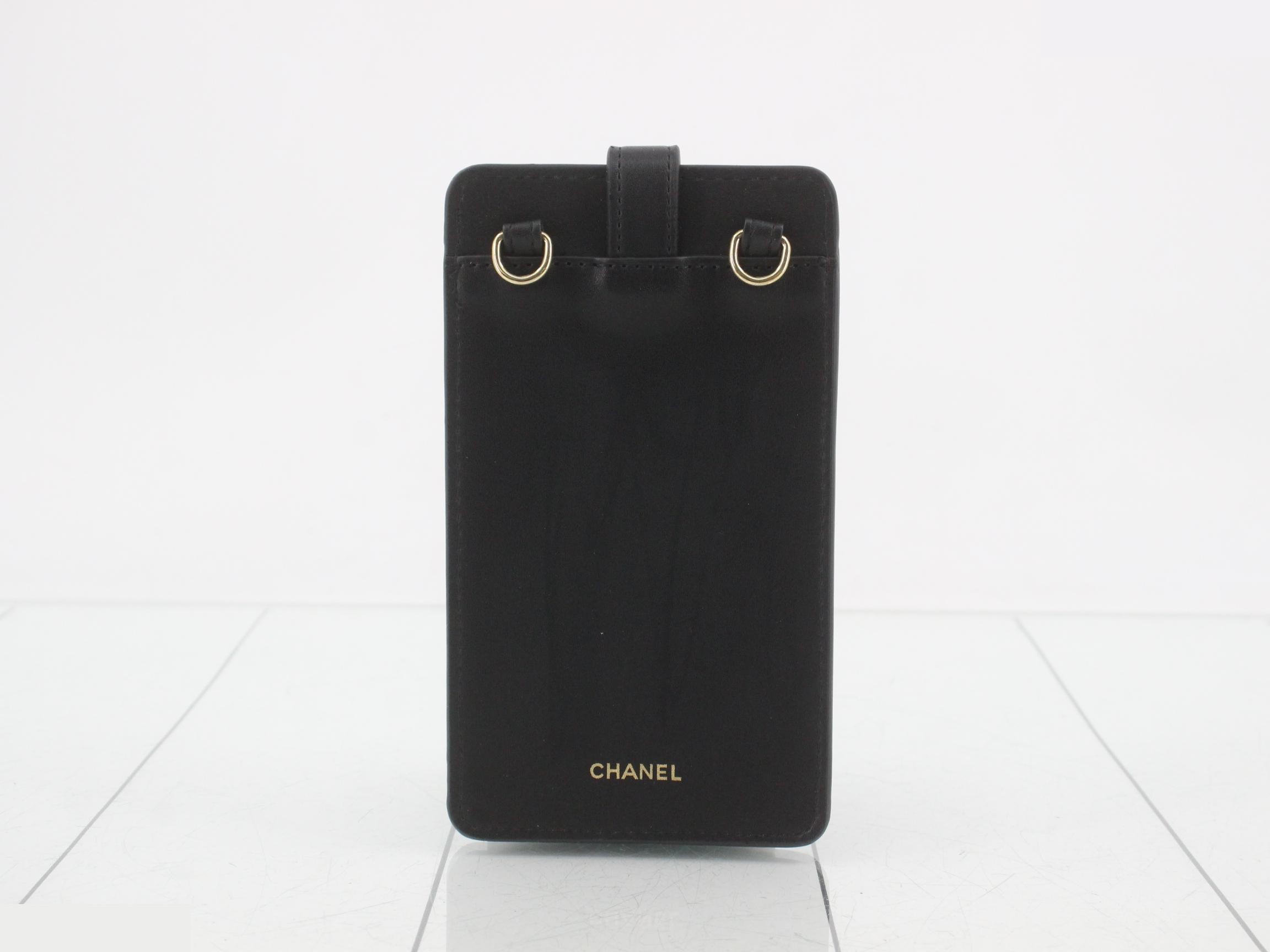 Unused Chanel pouch/phone case with chain shoulder strap, with box. — view 2