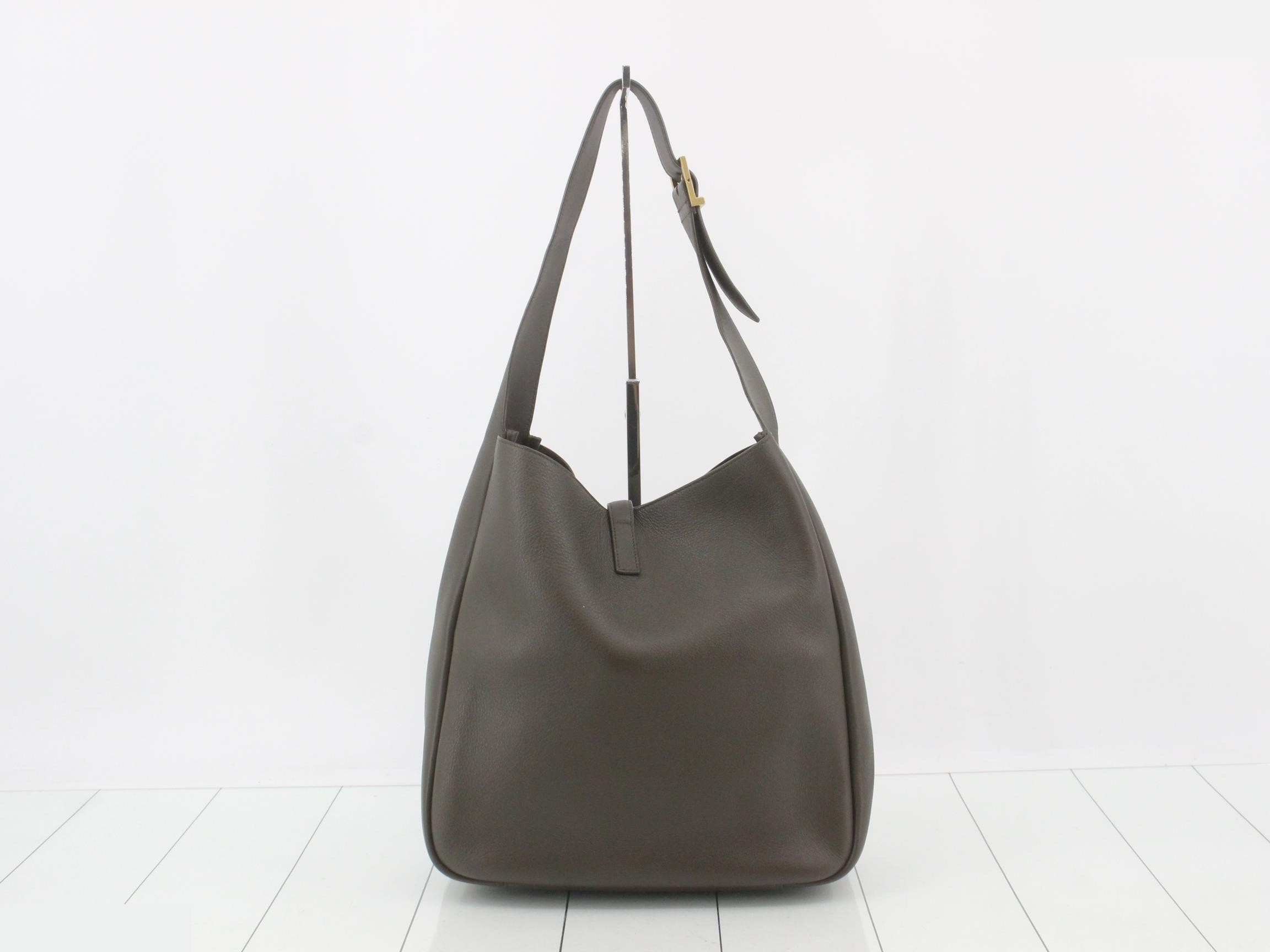 Leather Semi-Shoulder Bag with Logo Hardware — view 2