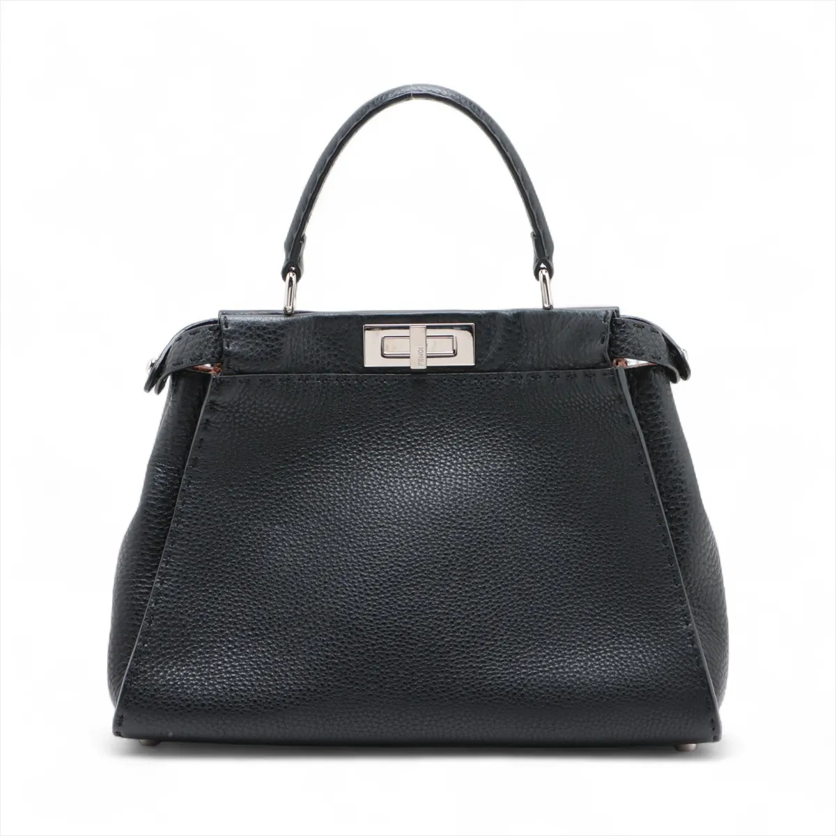 Peekaboo Regular Selleria Leather 2-Way Handbag, Black 8BN290 — view 2