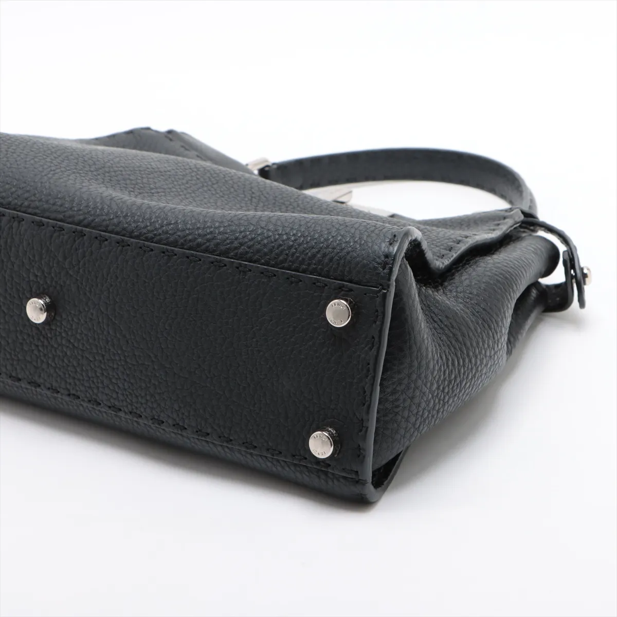 Peekaboo Regular Selleria Leather 2-Way Handbag, Black 8BN290 — view 3