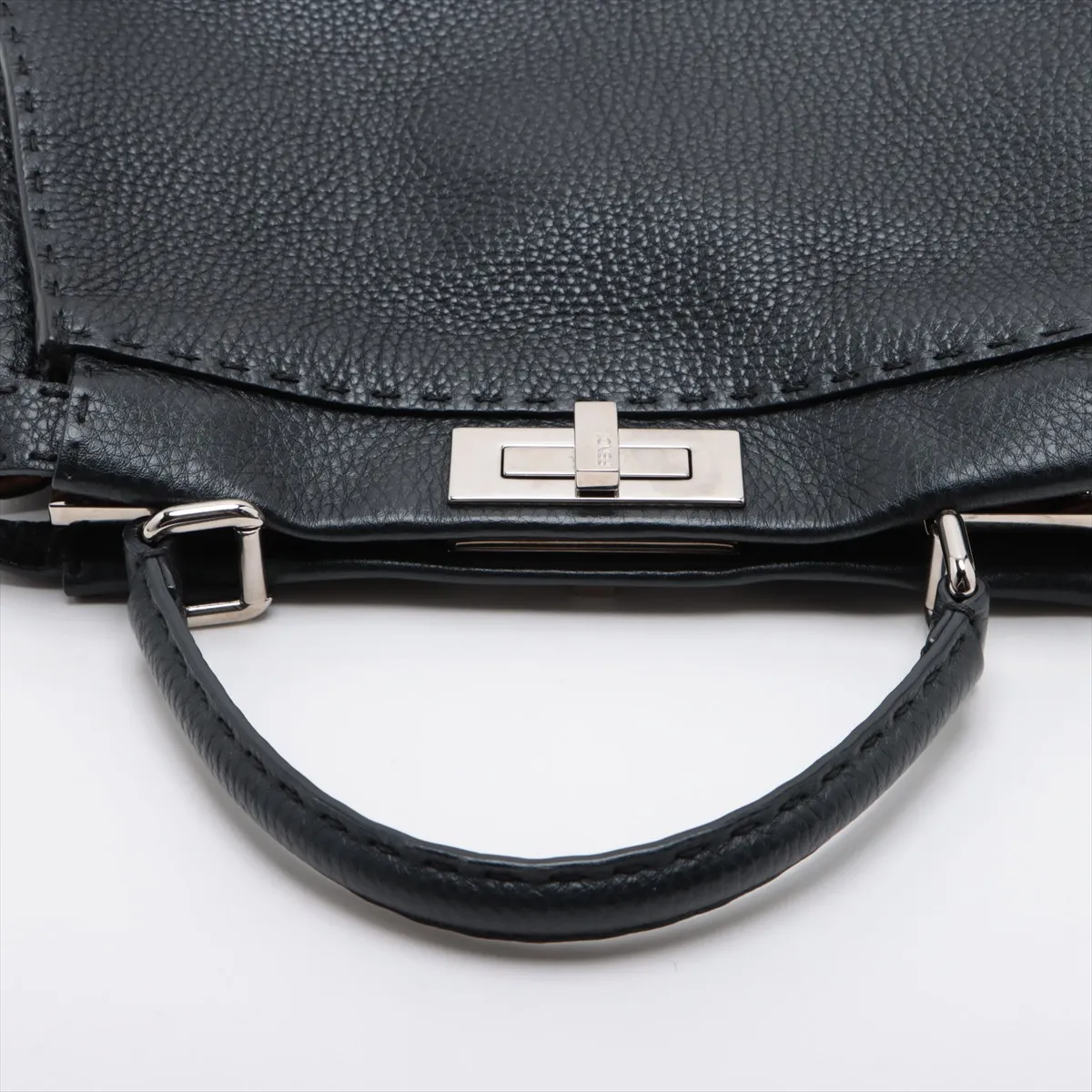 Peekaboo Regular Selleria Leather 2-Way Handbag, Black 8BN290 — view 5