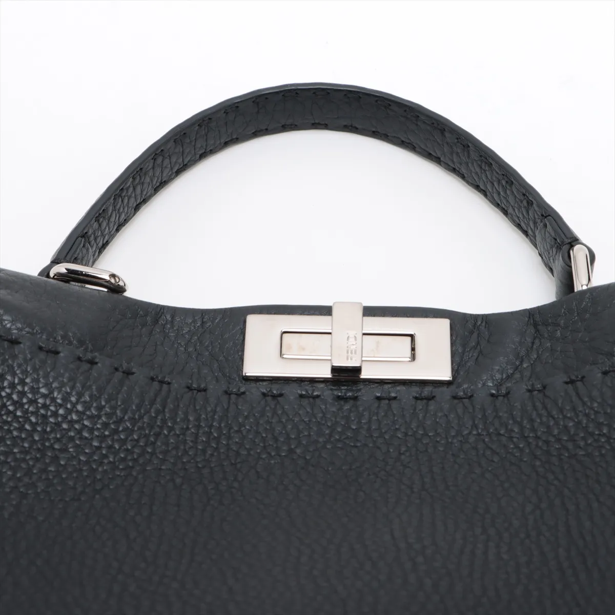 Peekaboo Regular Selleria Leather 2-Way Handbag, Black 8BN290 — view 6