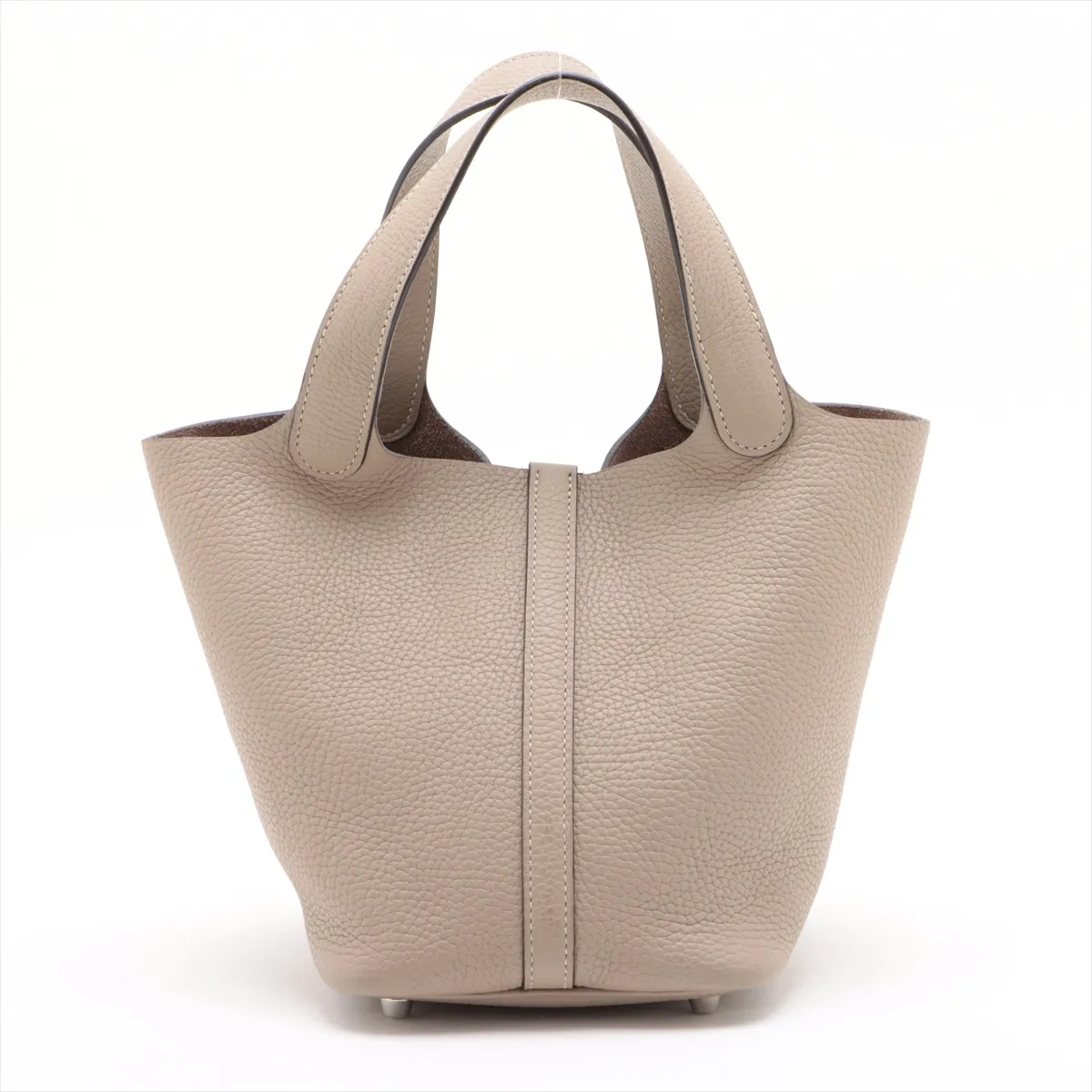 Picotin Lock 18 PM Taurillon Clemence Tourtière Gray Silver Hardware T:2015 — view 2