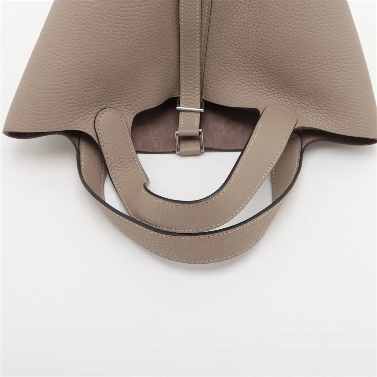 Picotin Lock 18 PM Taurillon Clemence Tourtière Gray Silver Hardware T:2015 — view 5