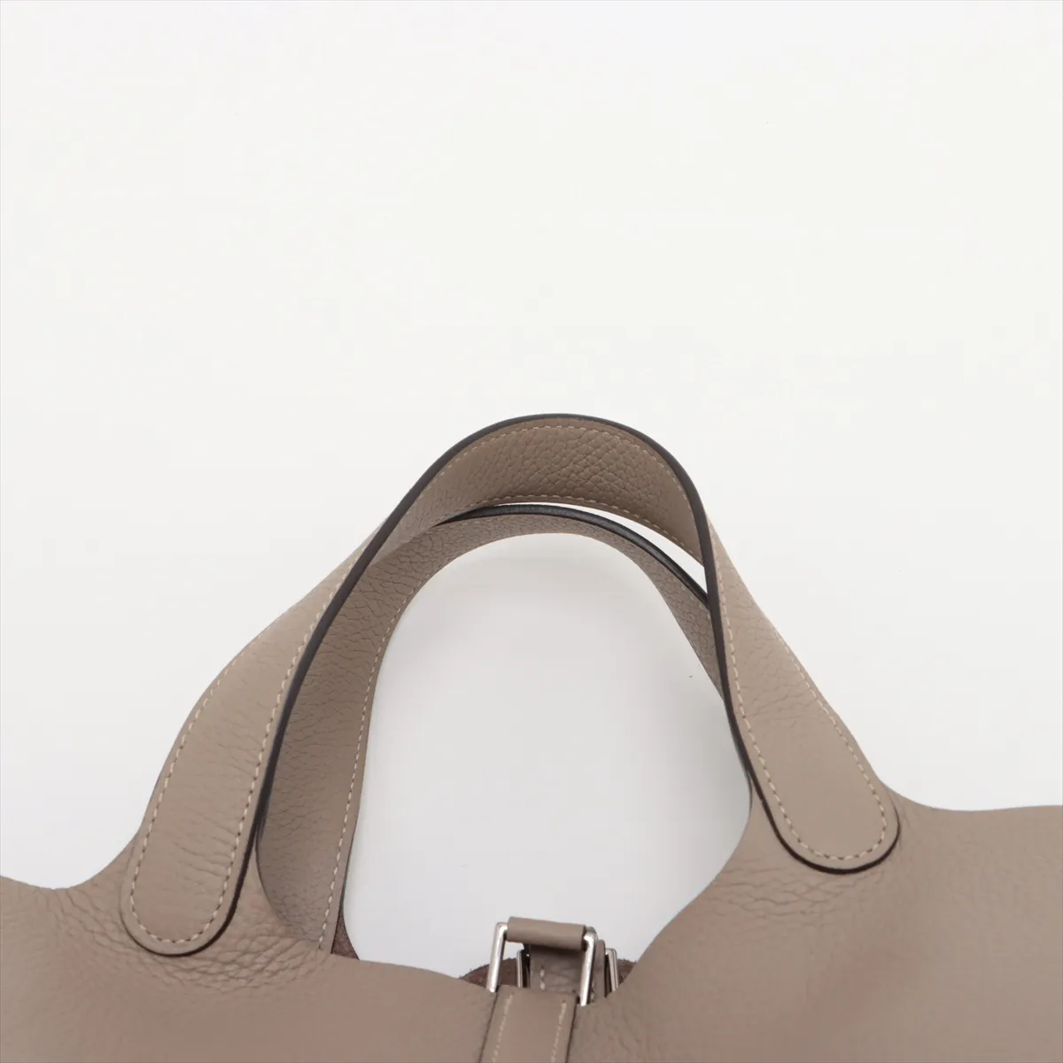 Picotin Lock 18 PM Taurillon Clemence Tourtière Gray Silver Hardware T:2015 — view 6