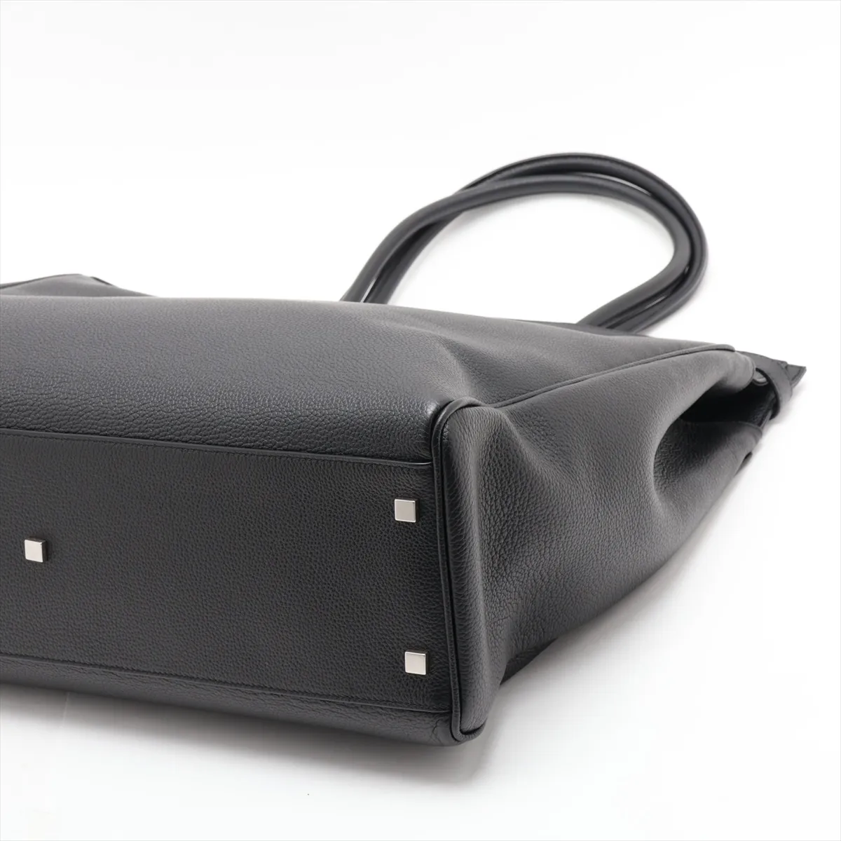 Manhattan Leather Tote Bag, Black, 757302 — view 3