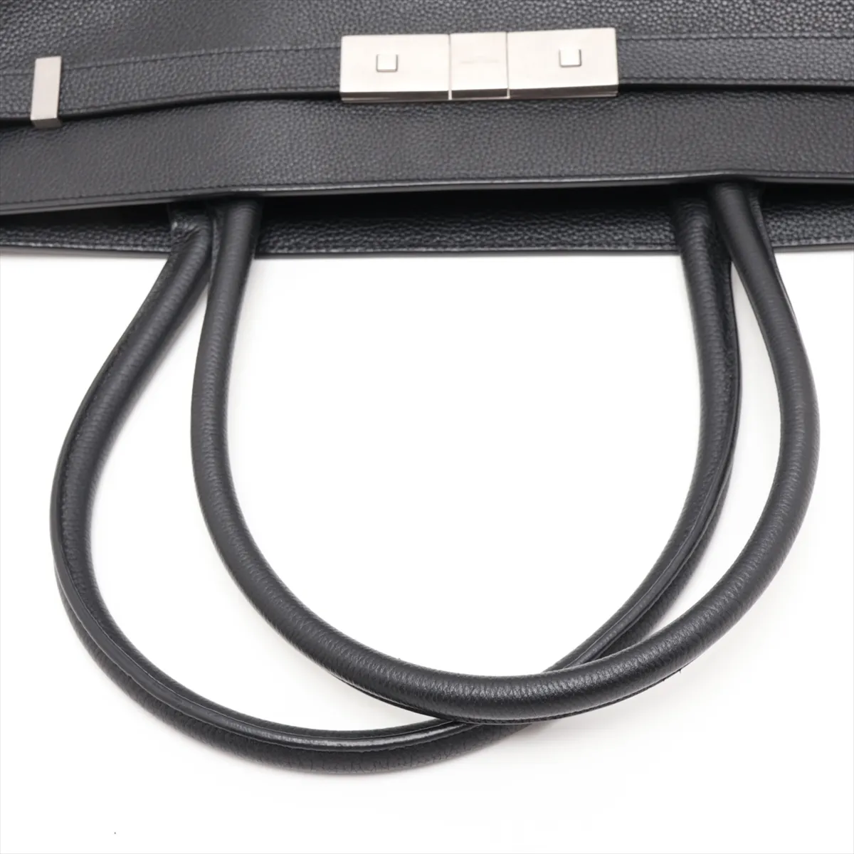 Manhattan Leather Tote Bag, Black, 757302 — view 5