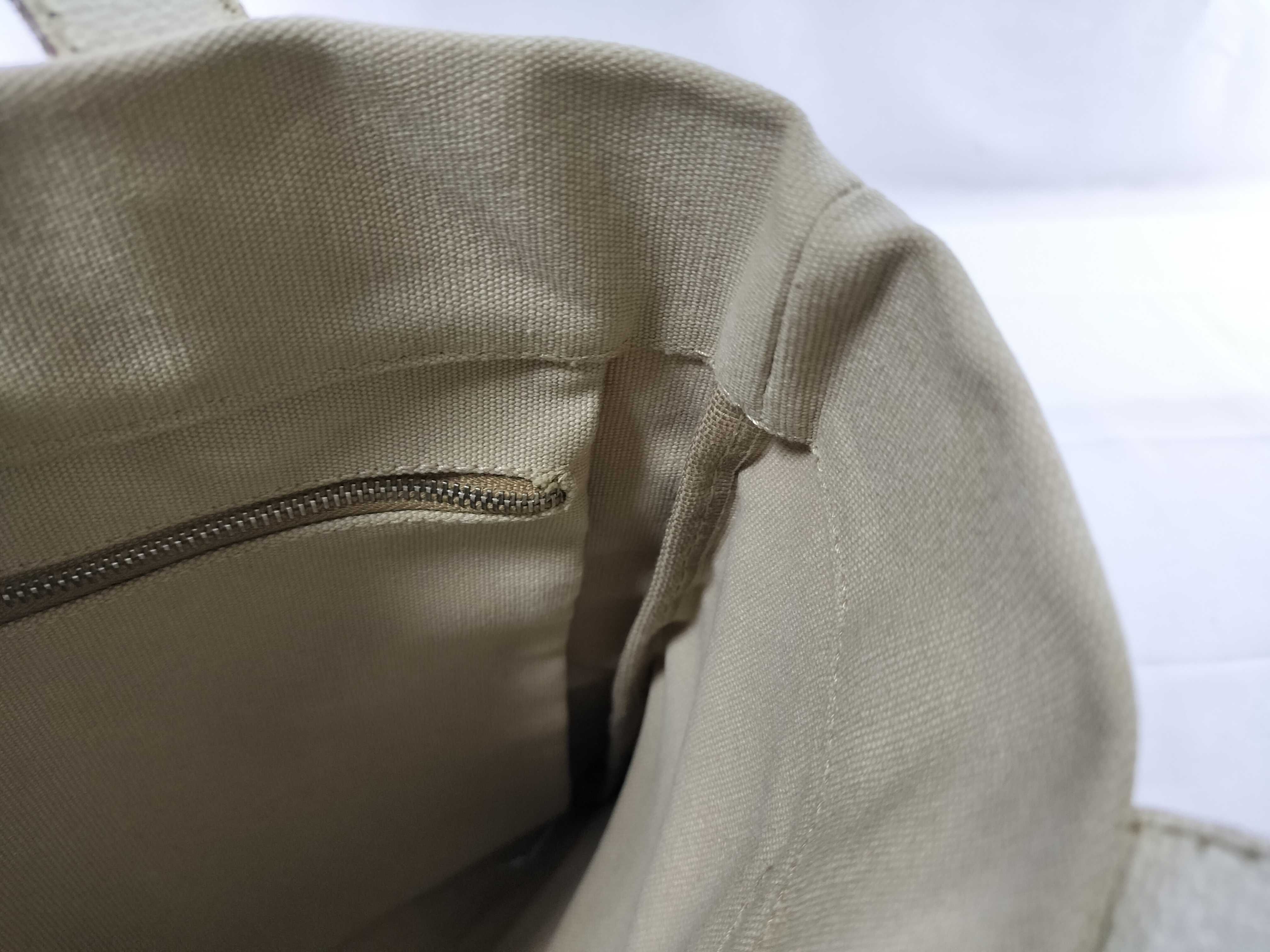 Canvas Handbag Beige Tote Bag — view 8