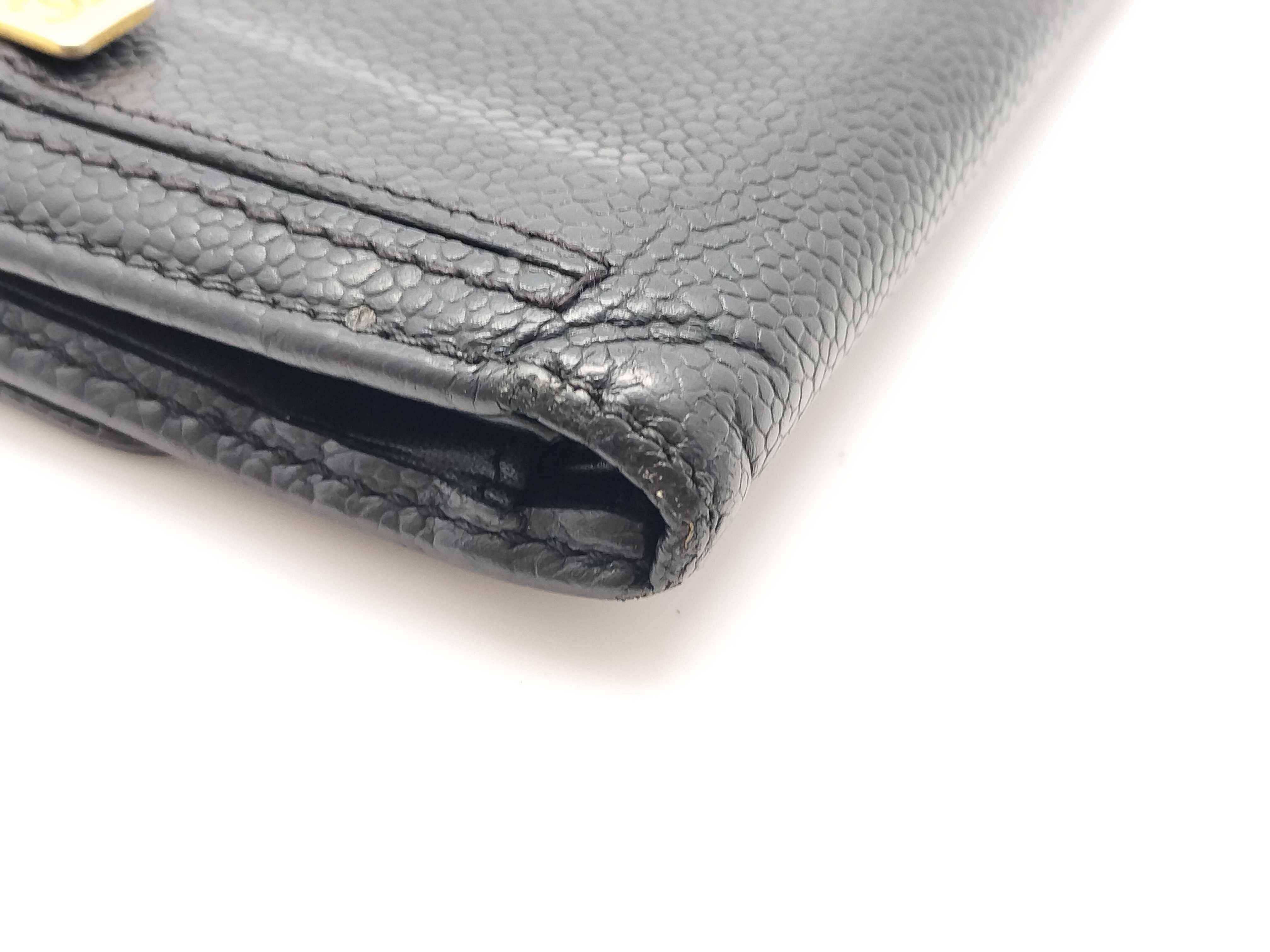 Caviar Skin Folding Wallet with Coco Mark — view 3