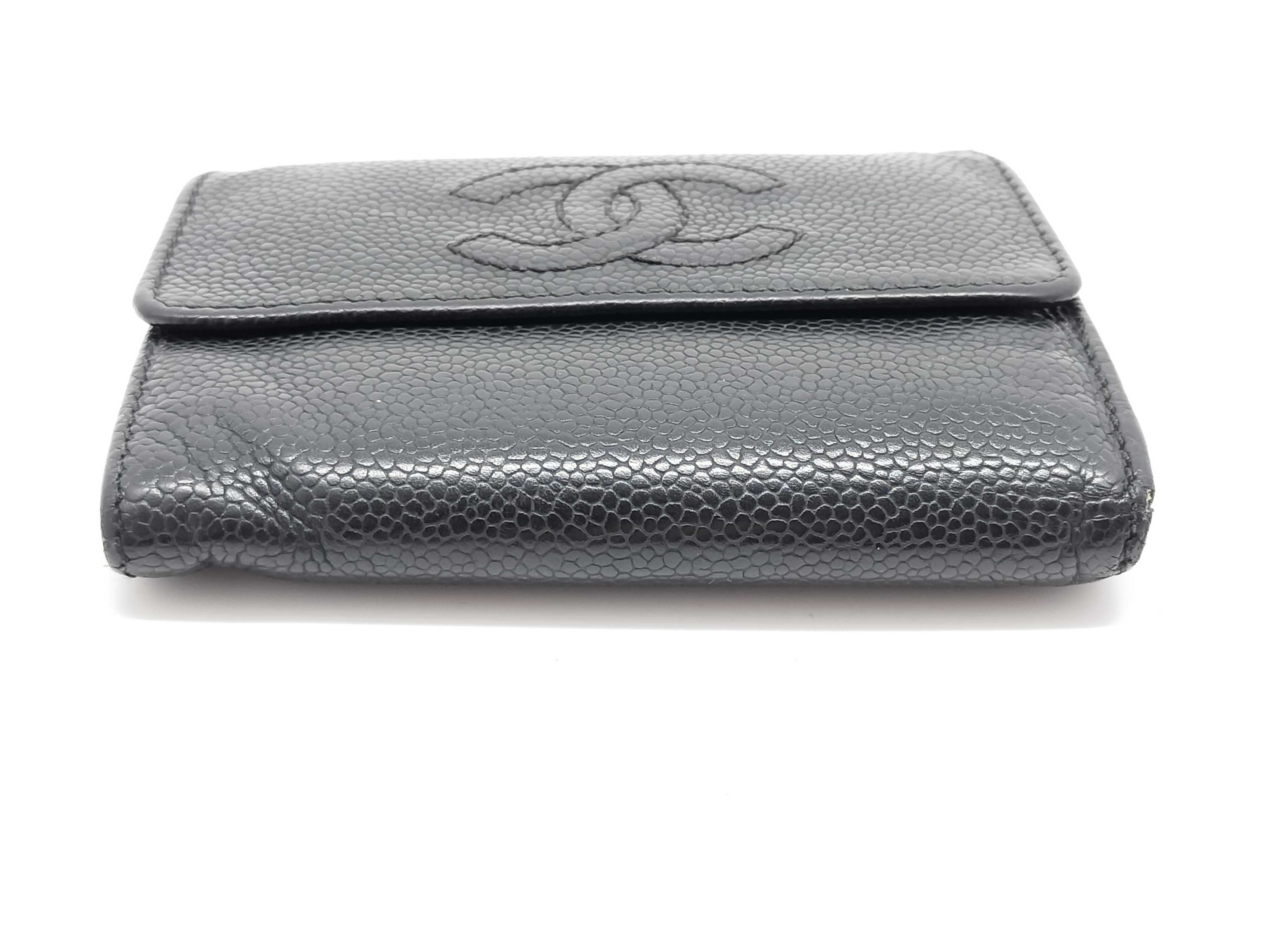 Caviar Skin Folding Wallet with Coco Mark — view 4