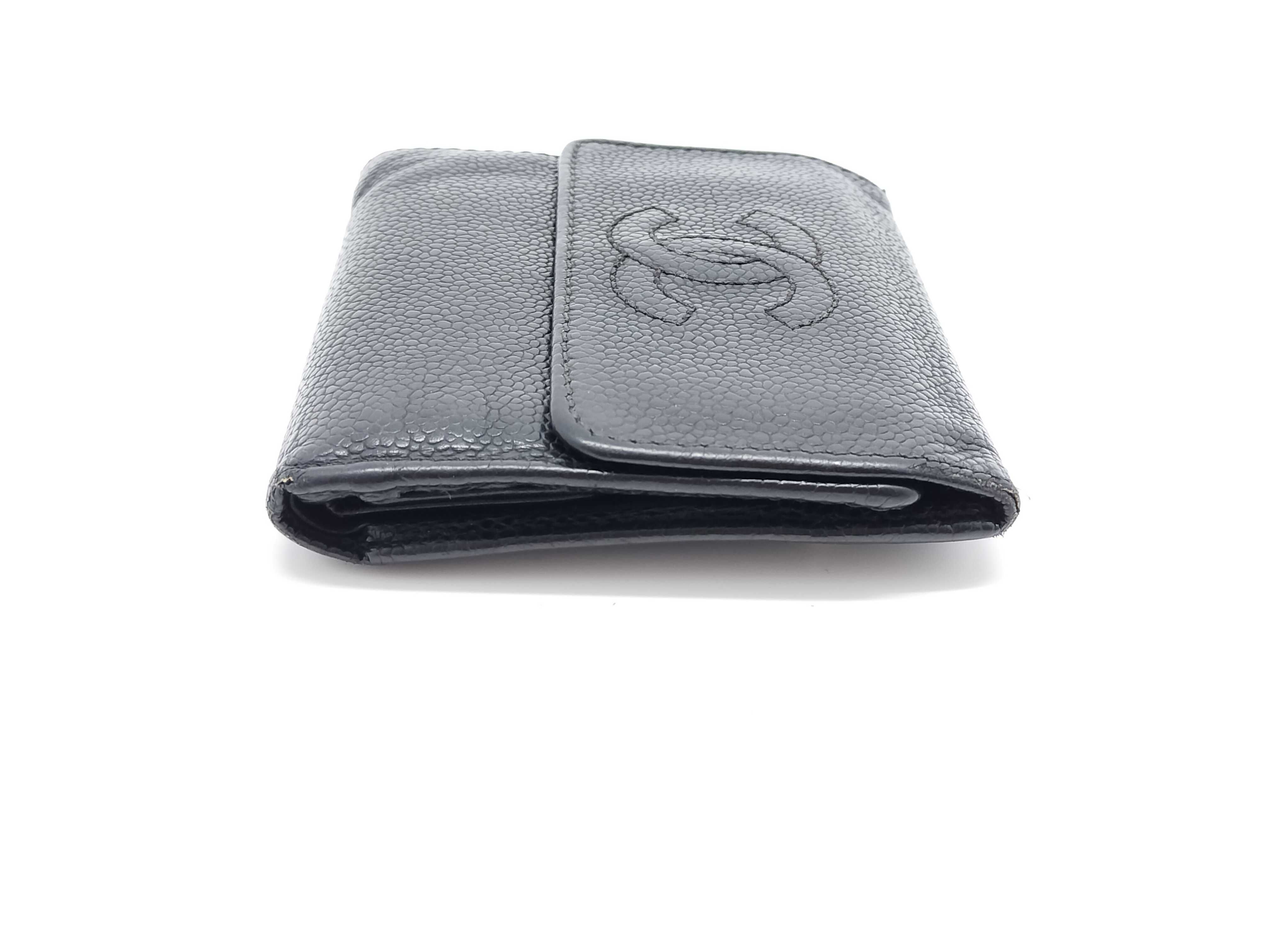Caviar Skin Folding Wallet with Coco Mark — view 5