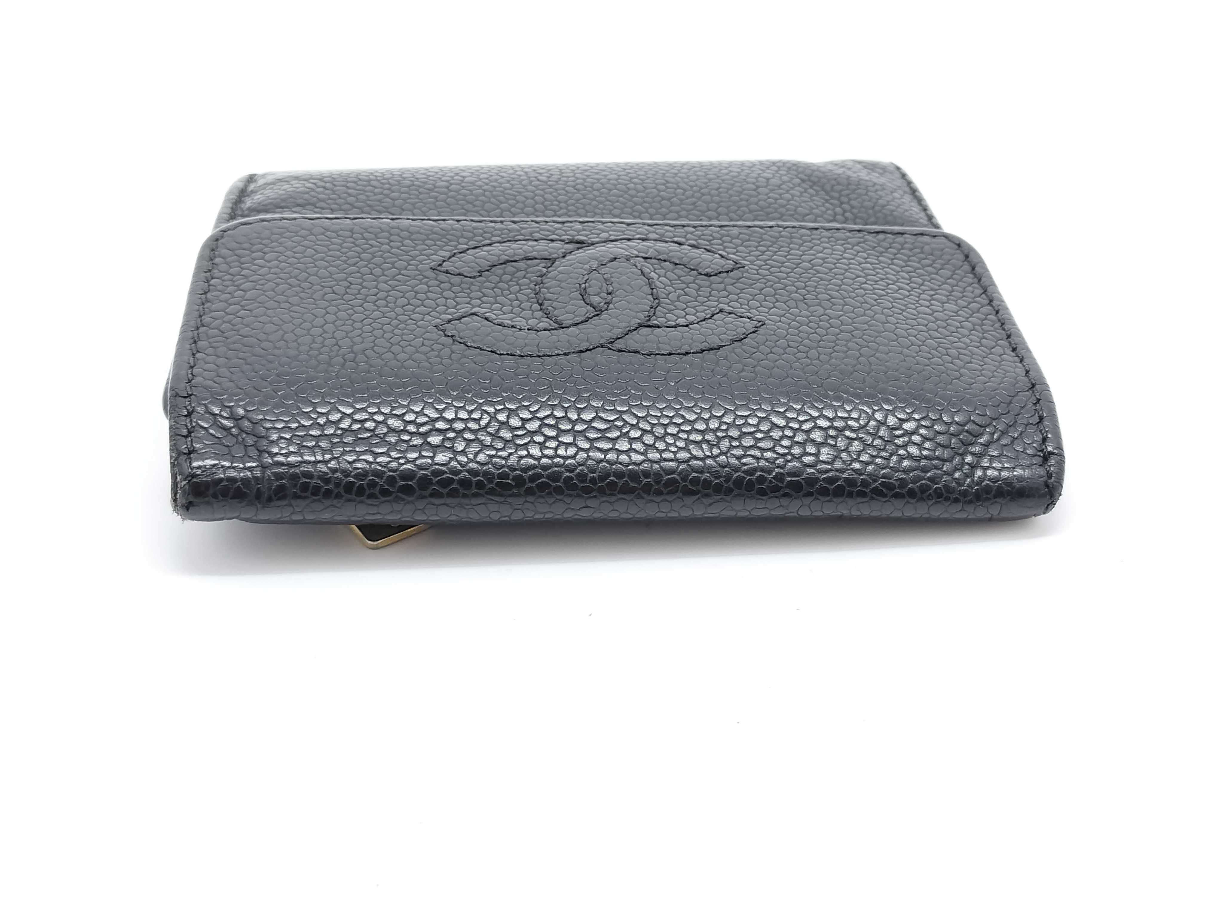Caviar Skin Folding Wallet with Coco Mark — view 6