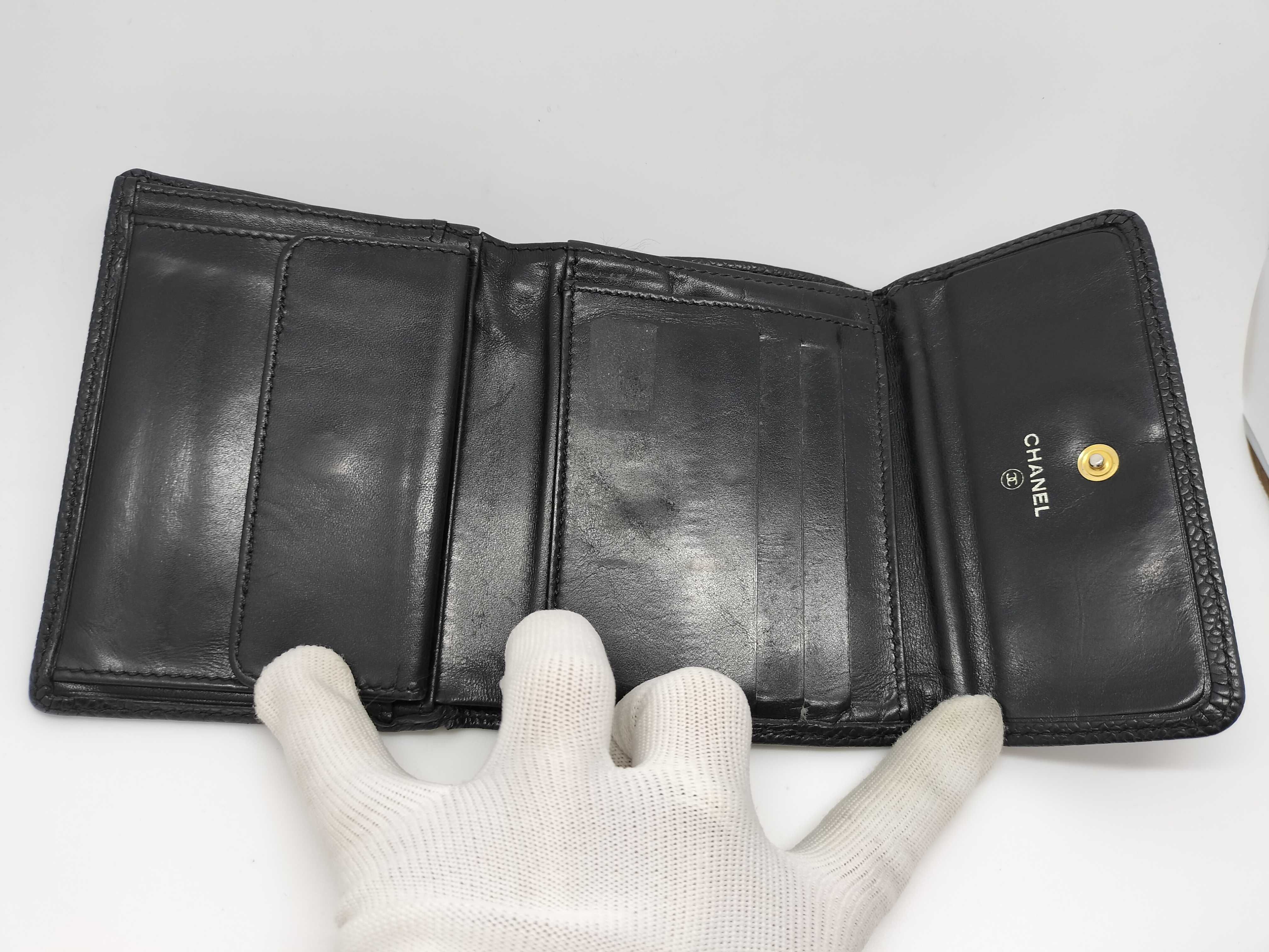 Caviar Skin Folding Wallet with Coco Mark — view 7