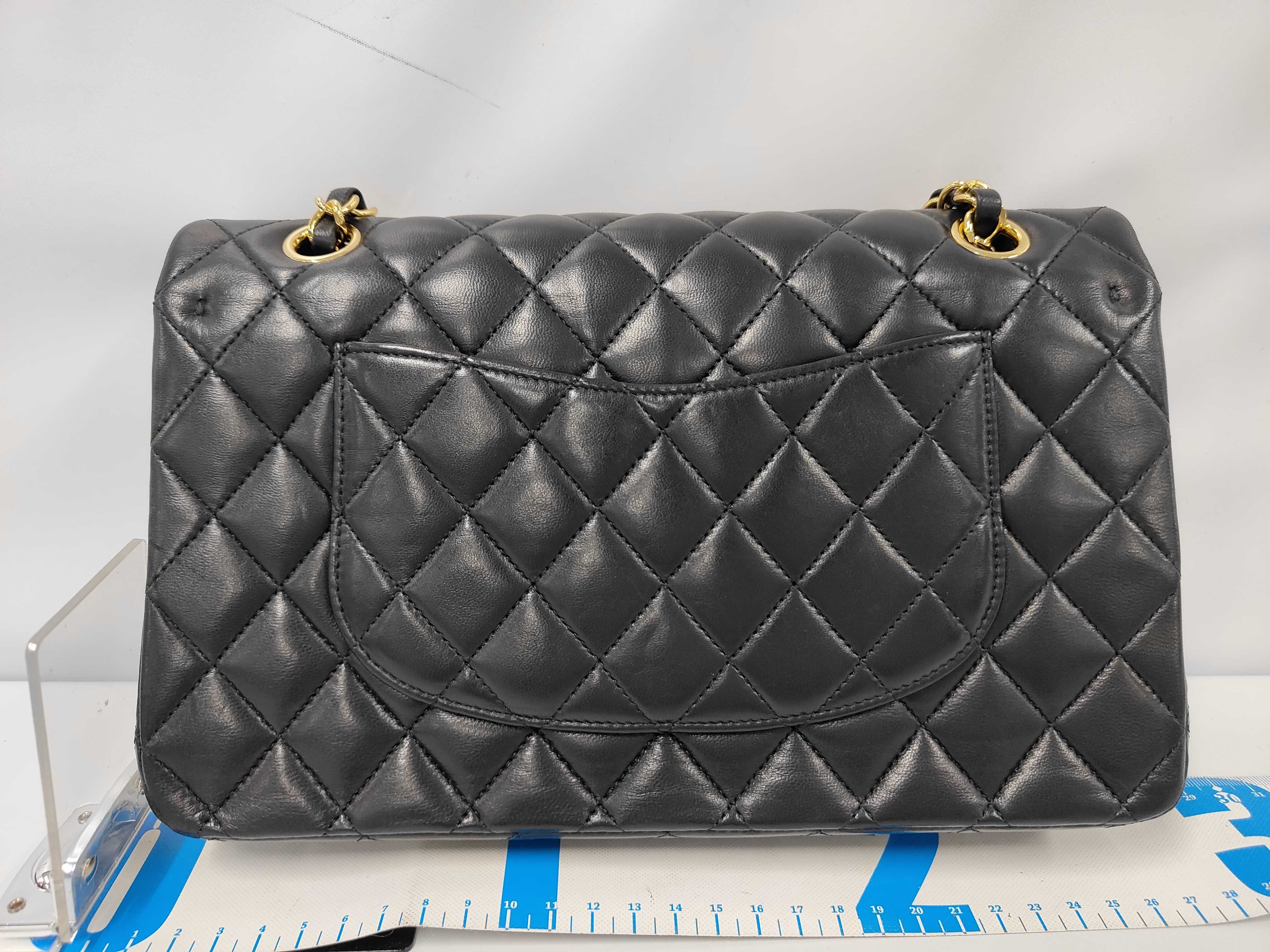 W-Flap 25 Chain Shoulder Bag, Matelassé Lambskin, Black GP Shoulder Bag — view 2