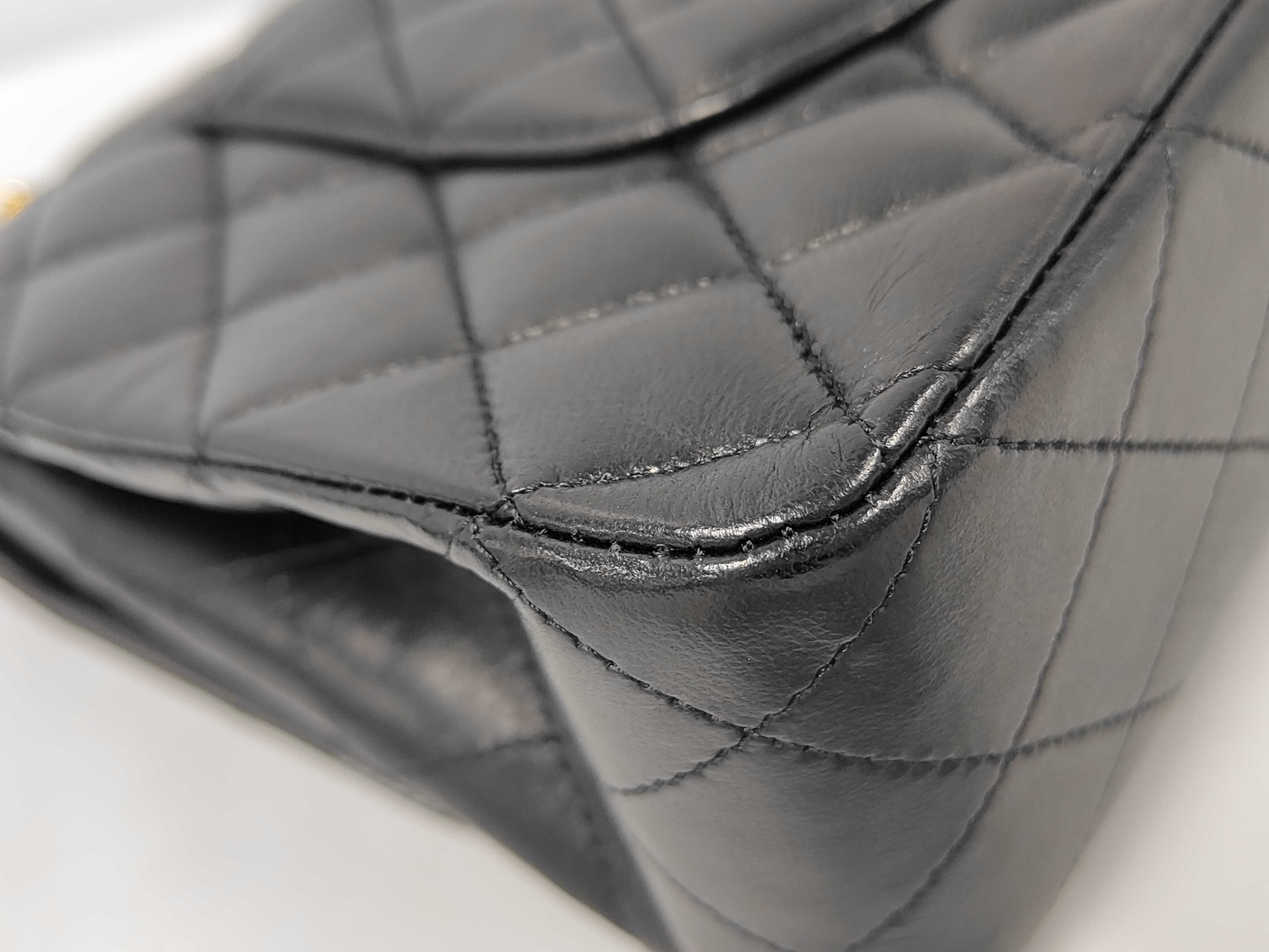 W-Flap 25 Chain Shoulder Bag, Matelassé Lambskin, Black GP Shoulder Bag — view 4