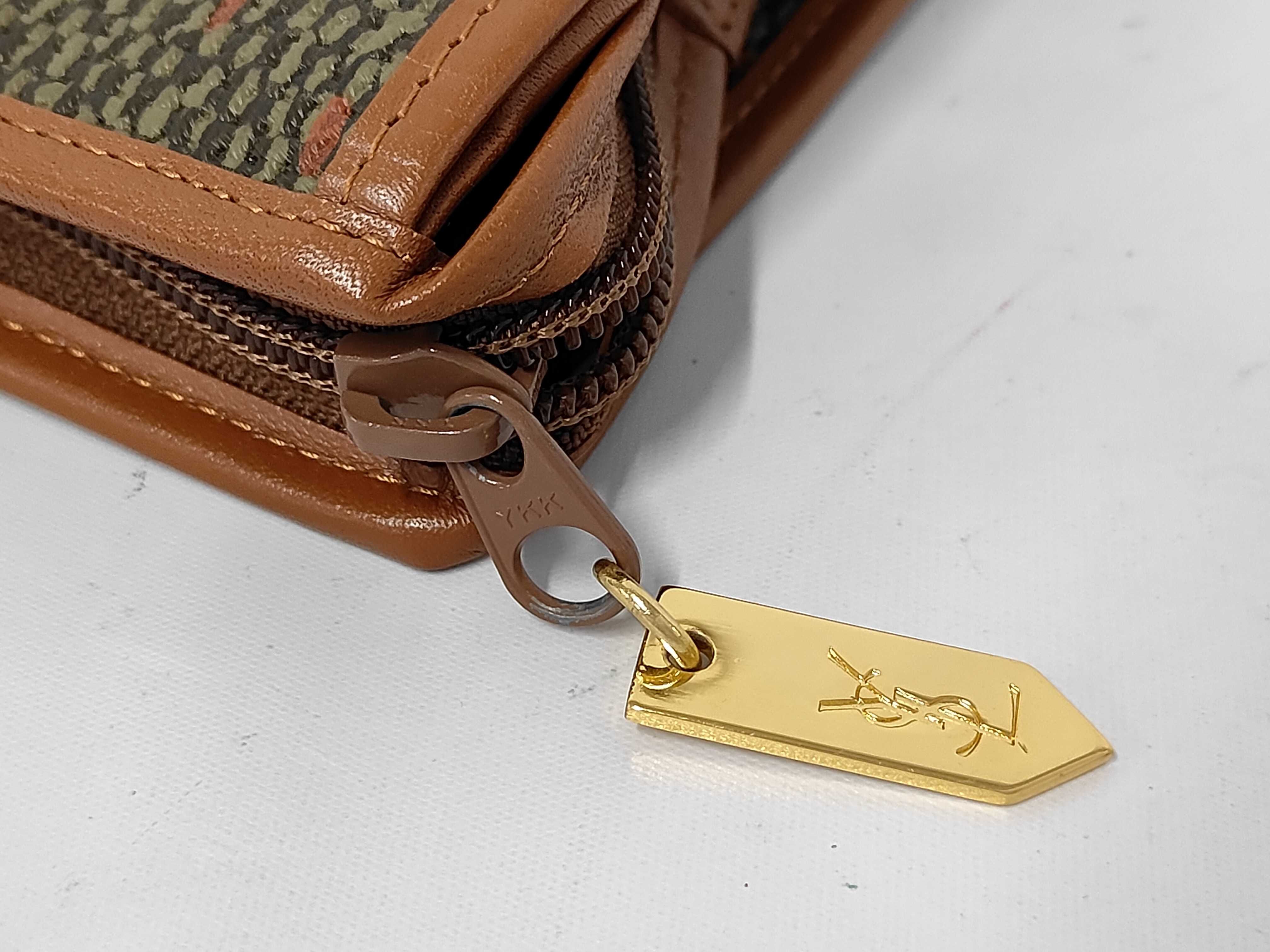 vintage tweed and PVC clutch bag — view 3