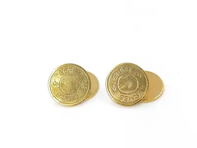 cufflinks, color: gold, tie clip/cufflinks