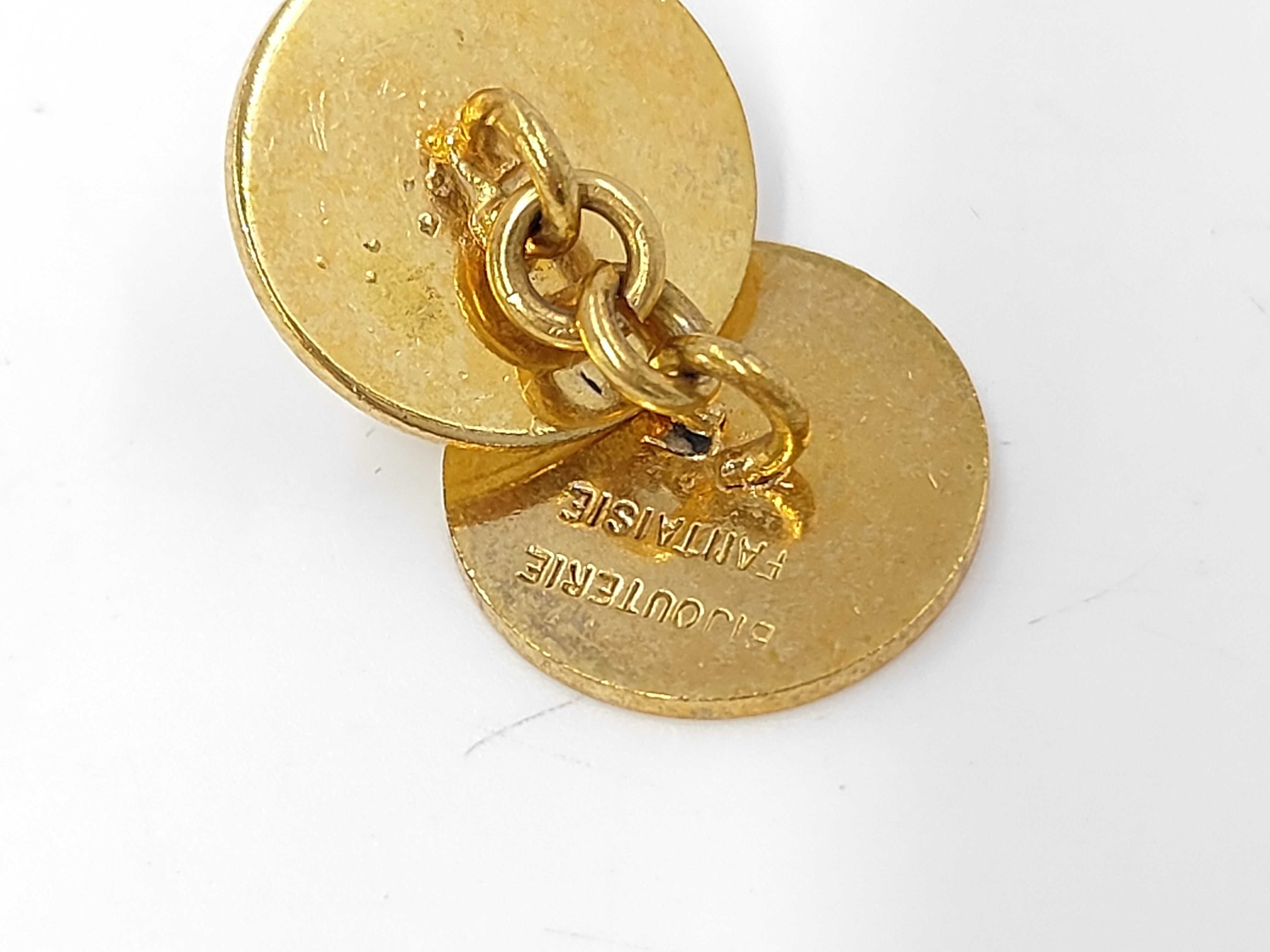 cufflinks, color: gold, tie clip/cufflinks — view 3