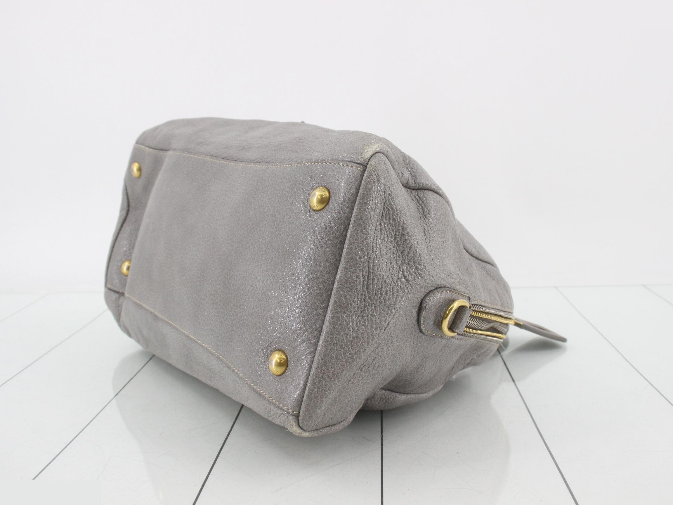 Leather handbag, gray — view 6