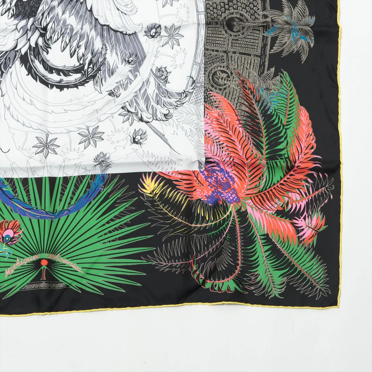 Carre 90 Mythiques phoenix Myth of the Phoenix Scarf Silk Black x Multicolor — view 4