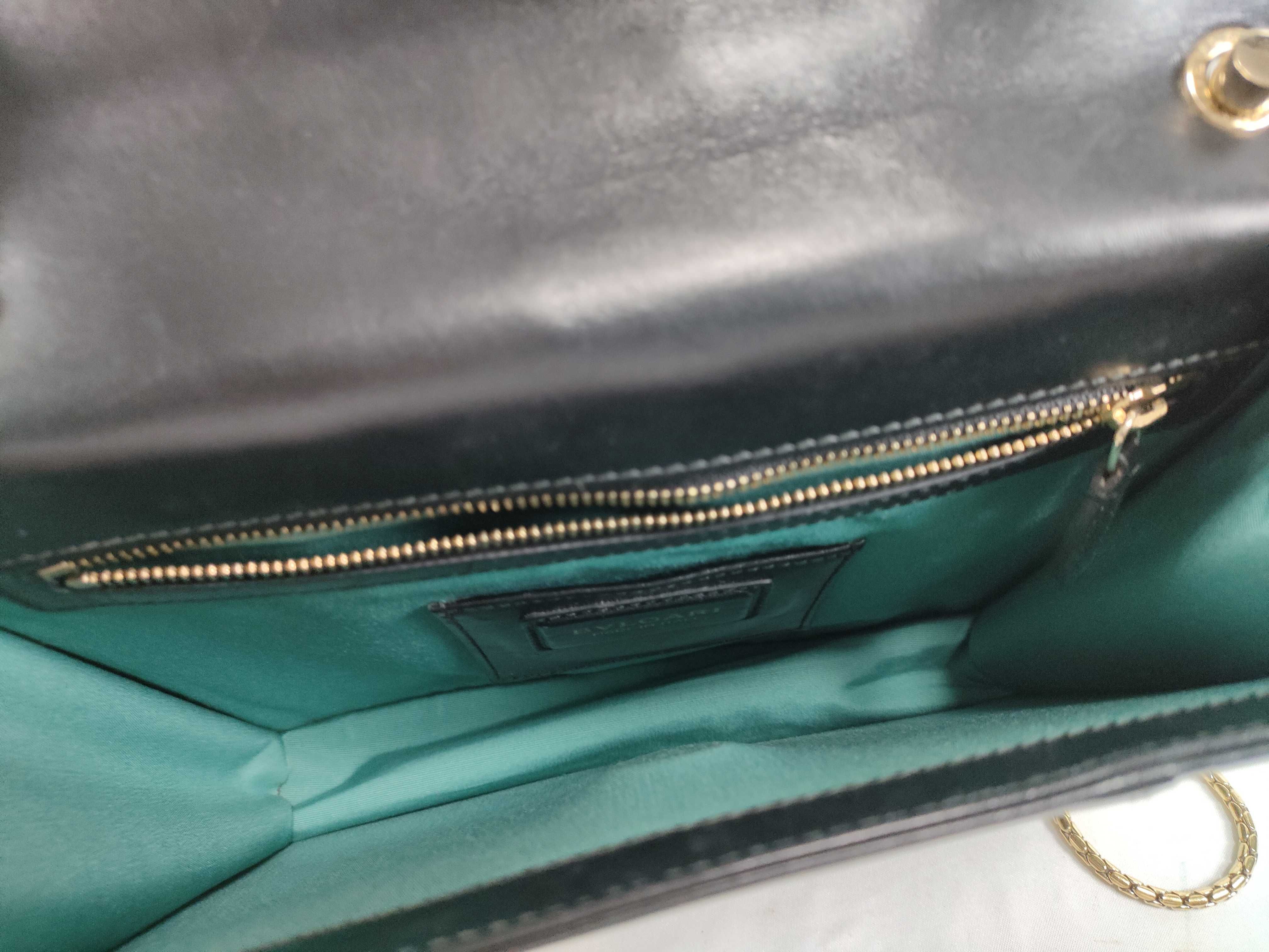 Bulgari Serpenti Bicolor Leather Chain Shoulder Bag Black Shoulder Bag — view 10