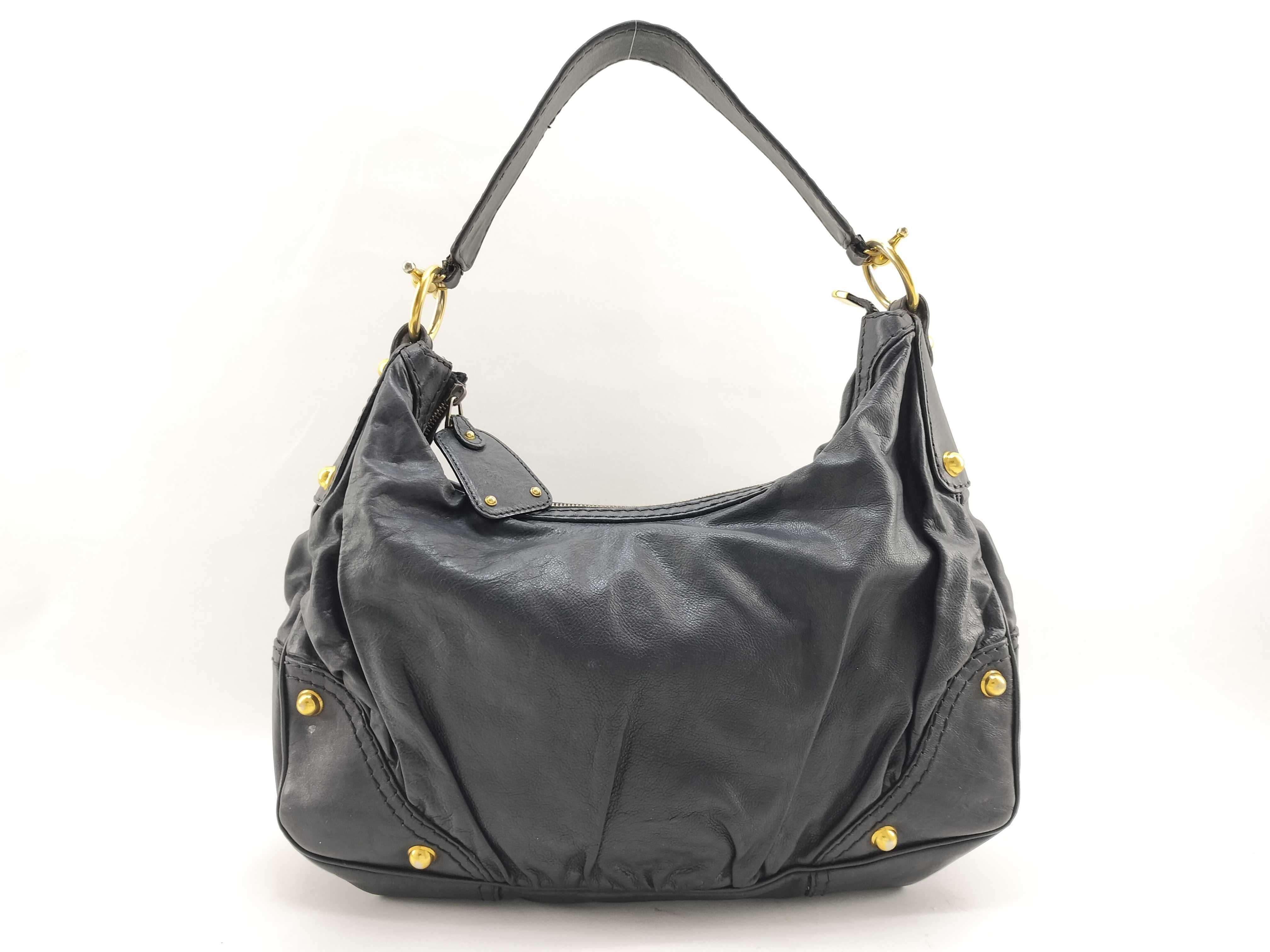 One-Shoulder Bag, Leather, Black, 211966 (Shoulder Bag)