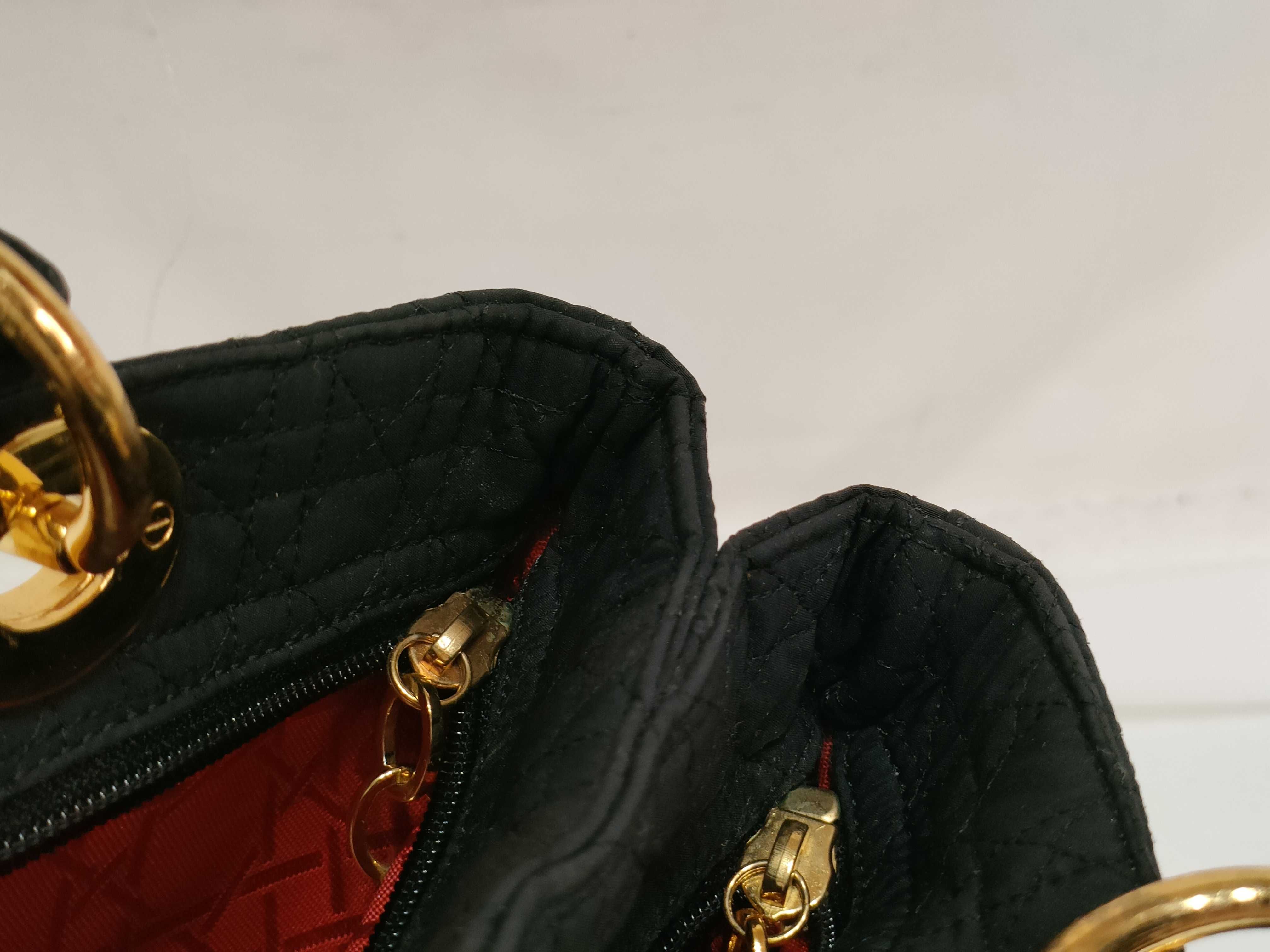Lady Dior handbag, black nylon (with dust bag) — view 12