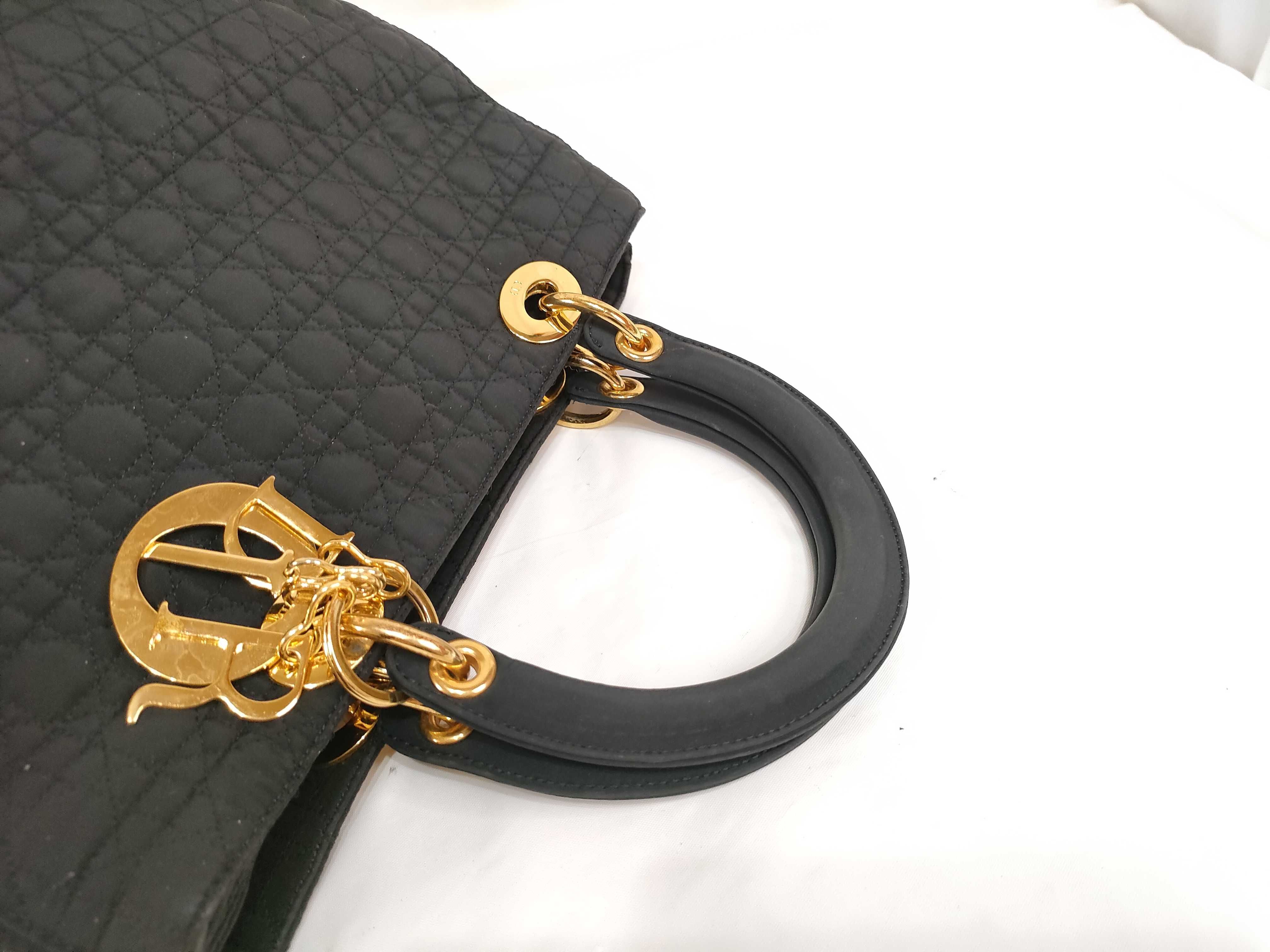 Lady Dior handbag, black nylon (with dust bag) — view 3