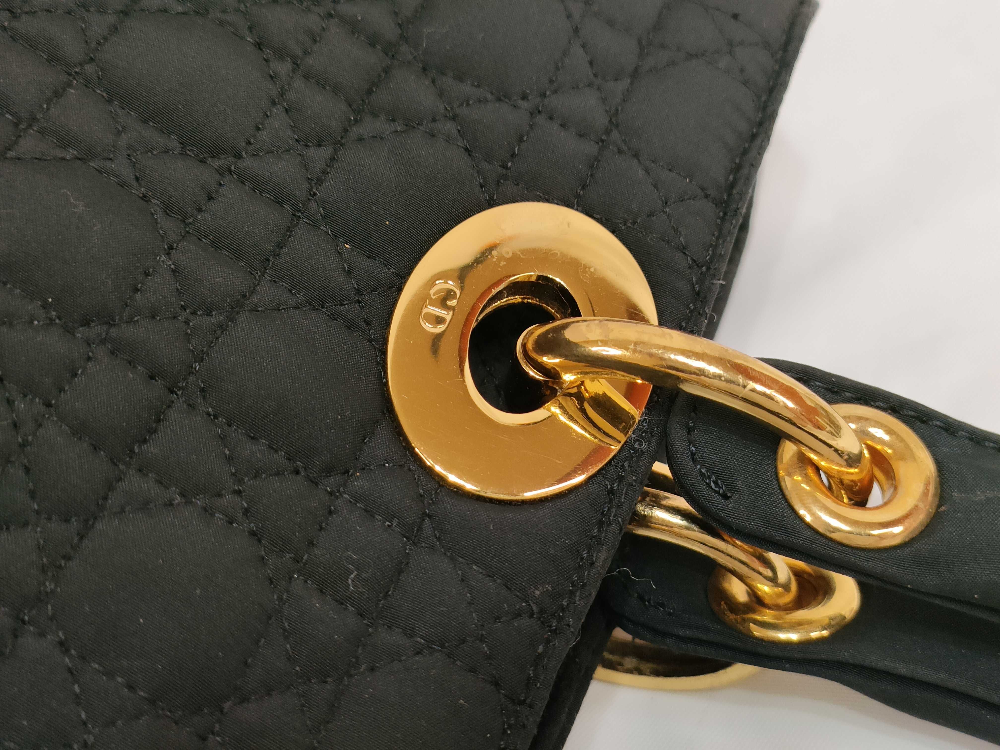 Lady Dior handbag, black nylon (with dust bag) — view 4
