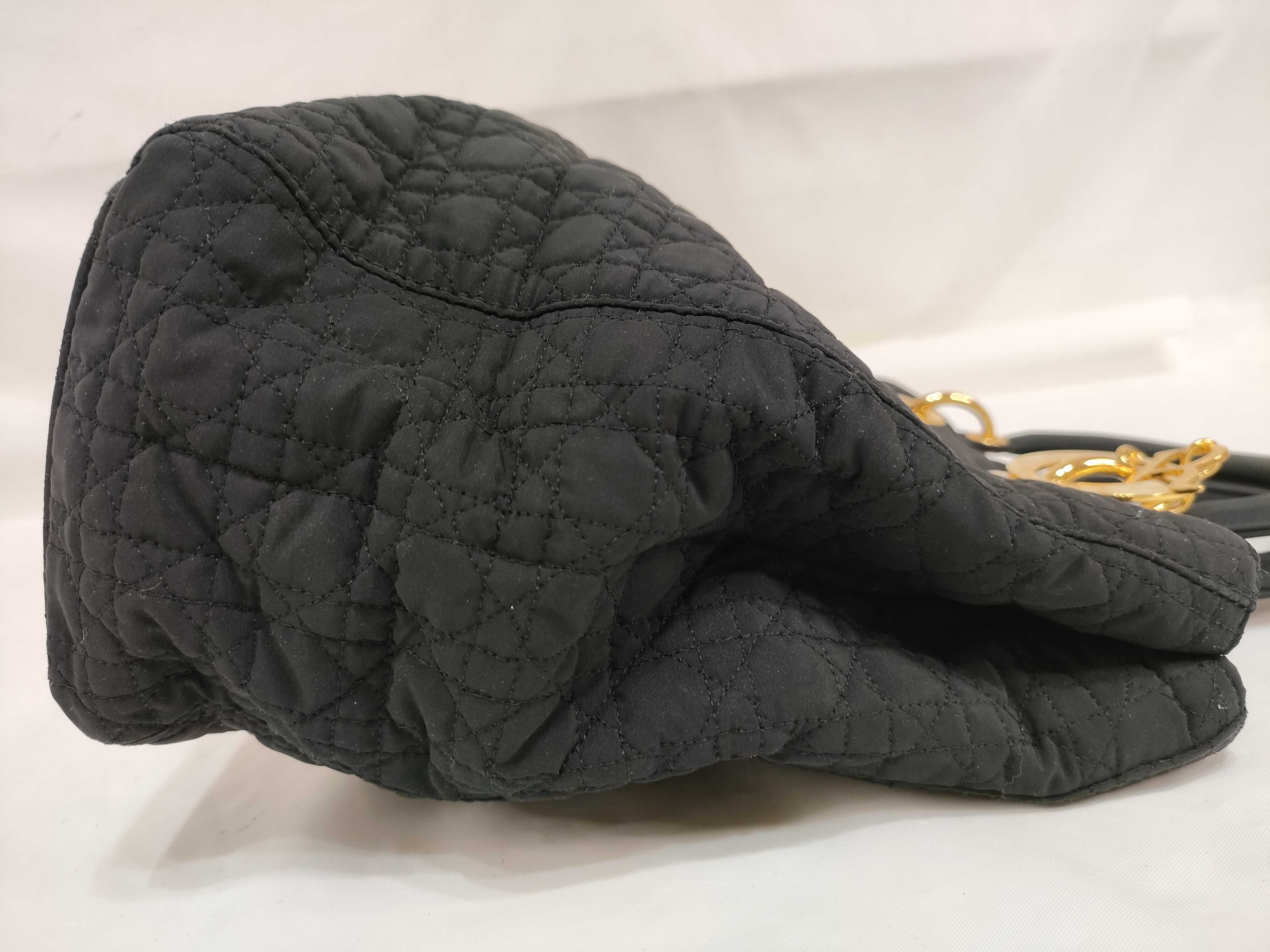 Lady Dior handbag, black nylon (with dust bag) — view 8