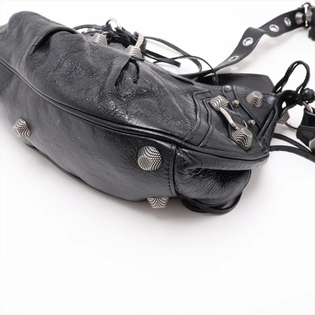 Le Cagol Leather Shoulder Bag, Black, 671307, with Mirror — view 3