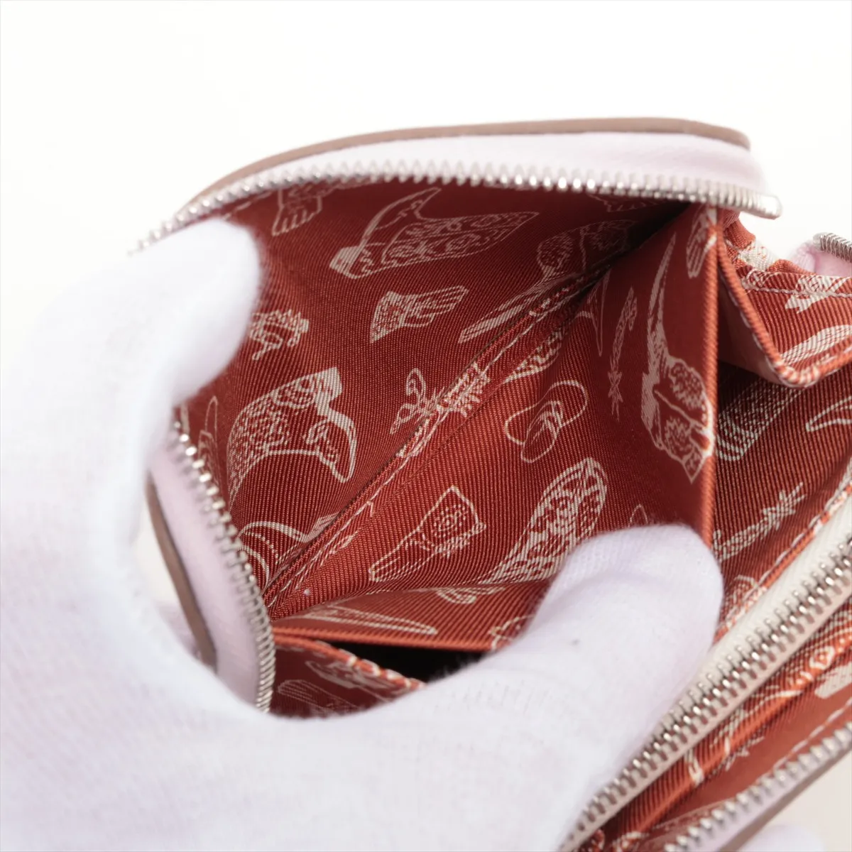 Azap Compact Silk In Evercolor Compact Wallet, Mauve Pale, Silver Hardware, B: 2023 — view 7