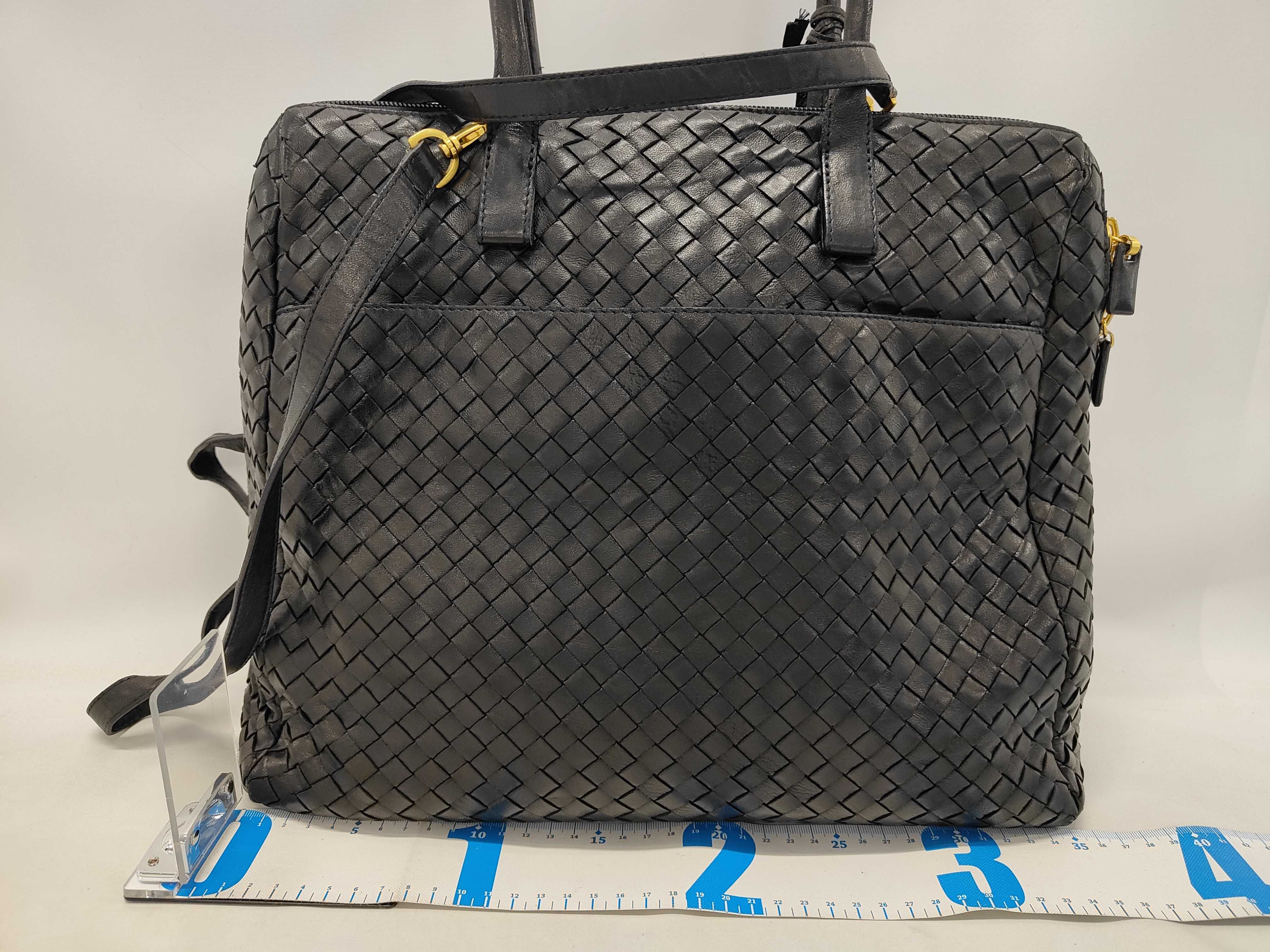 Intrecciato 2way black shoulder bag — view 2