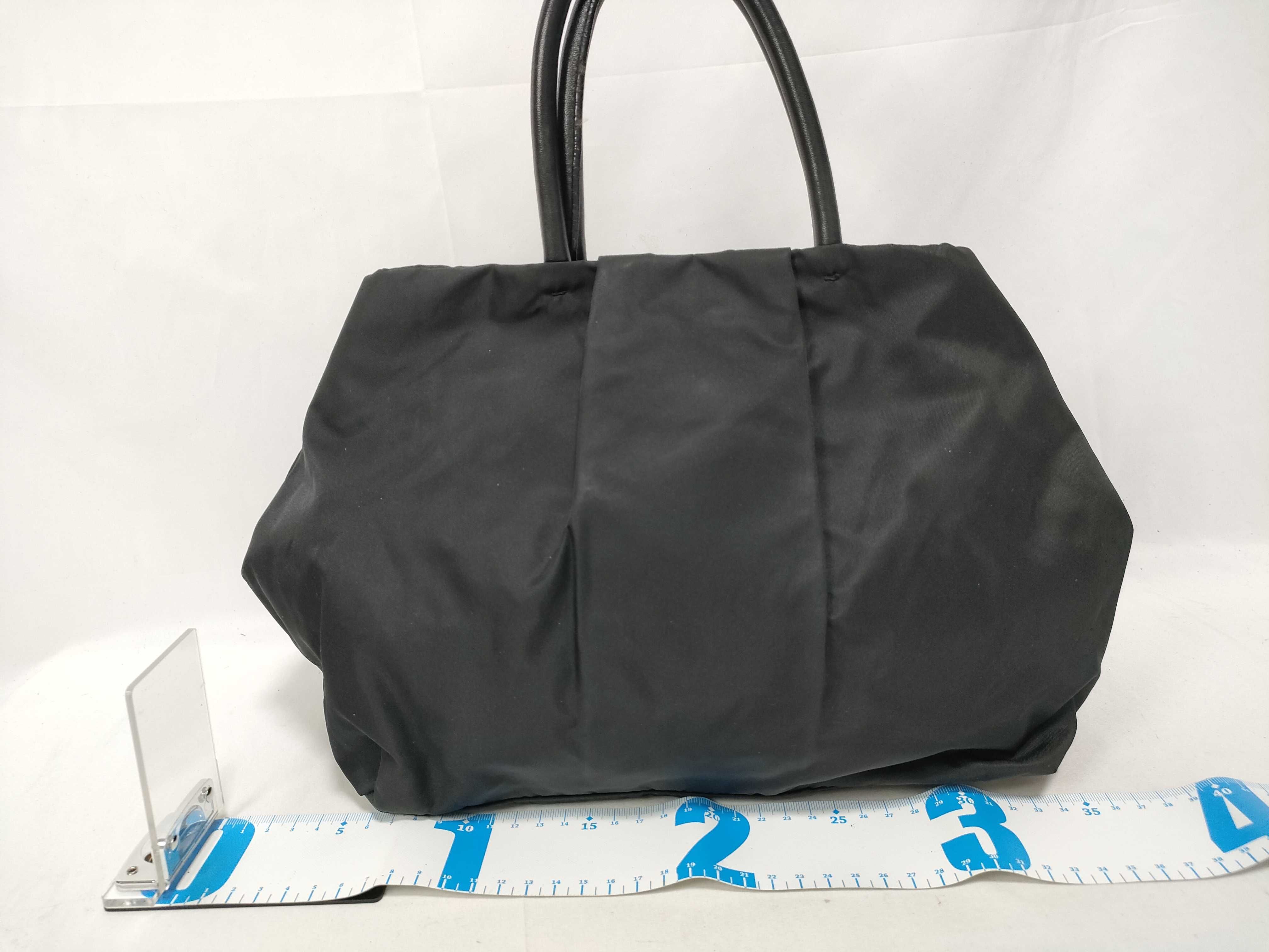 bag, nylon and leather, black handbag — view 2