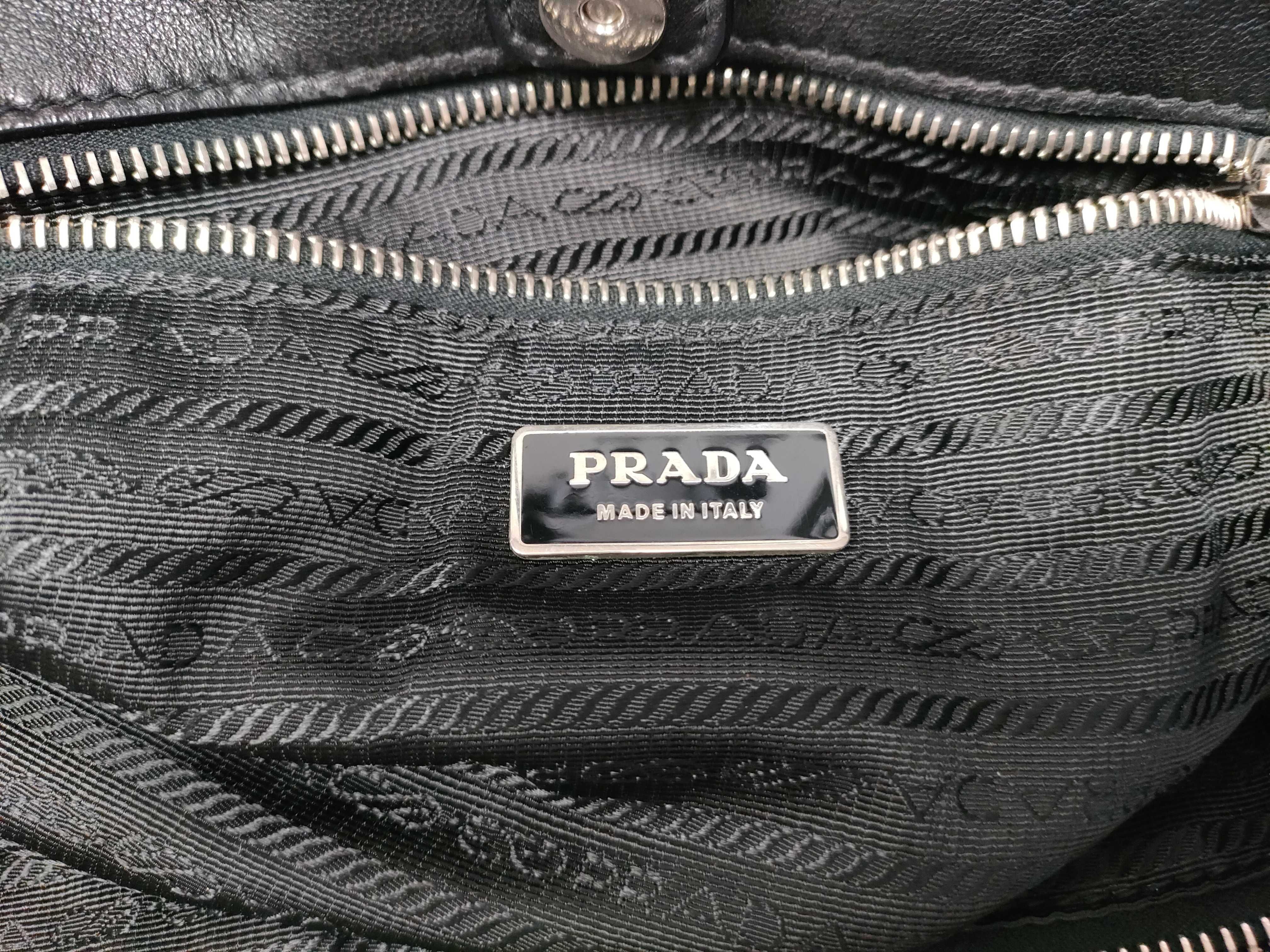 bag, nylon and leather, black handbag — view 14