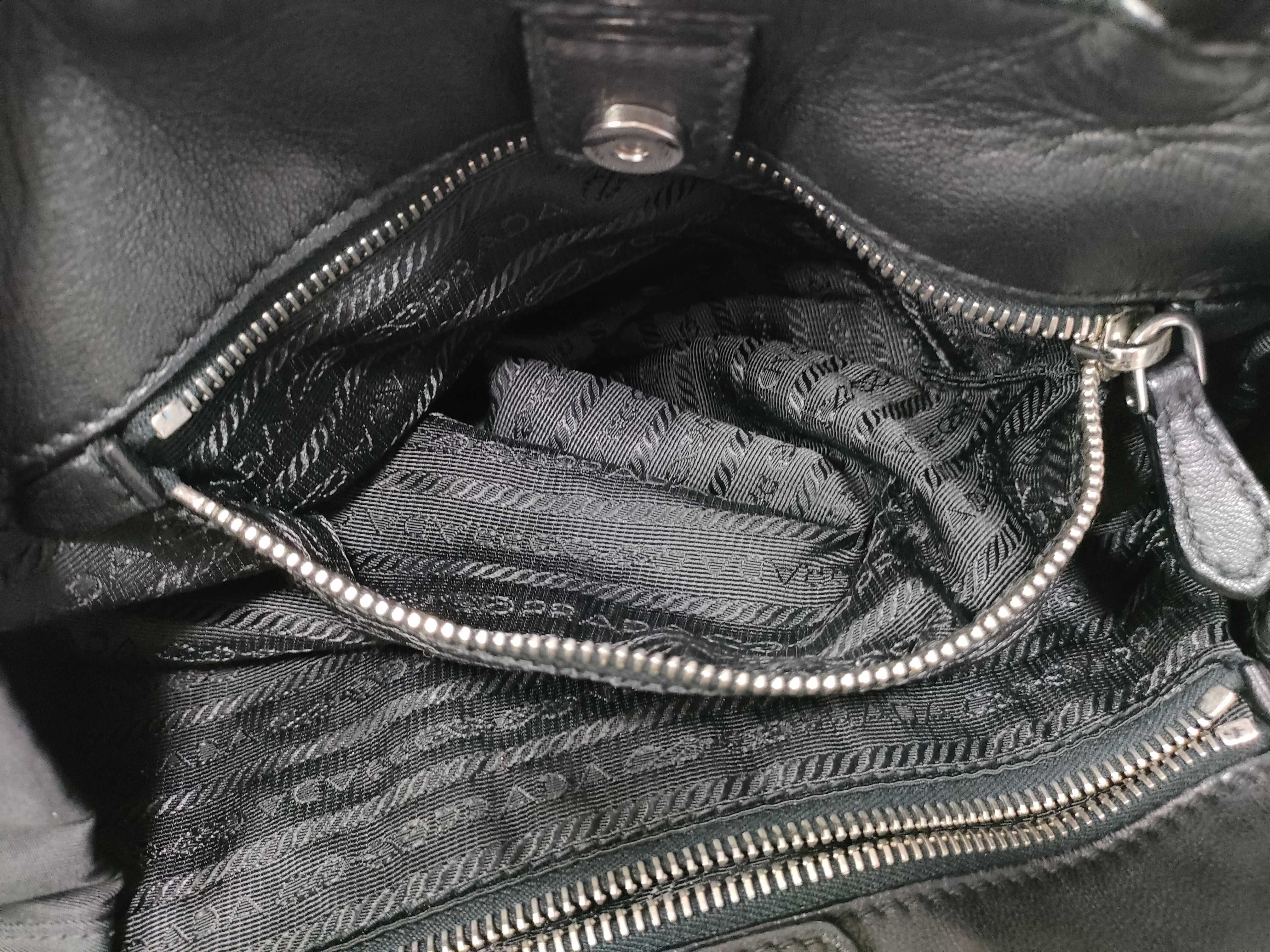 bag, nylon and leather, black handbag — view 15