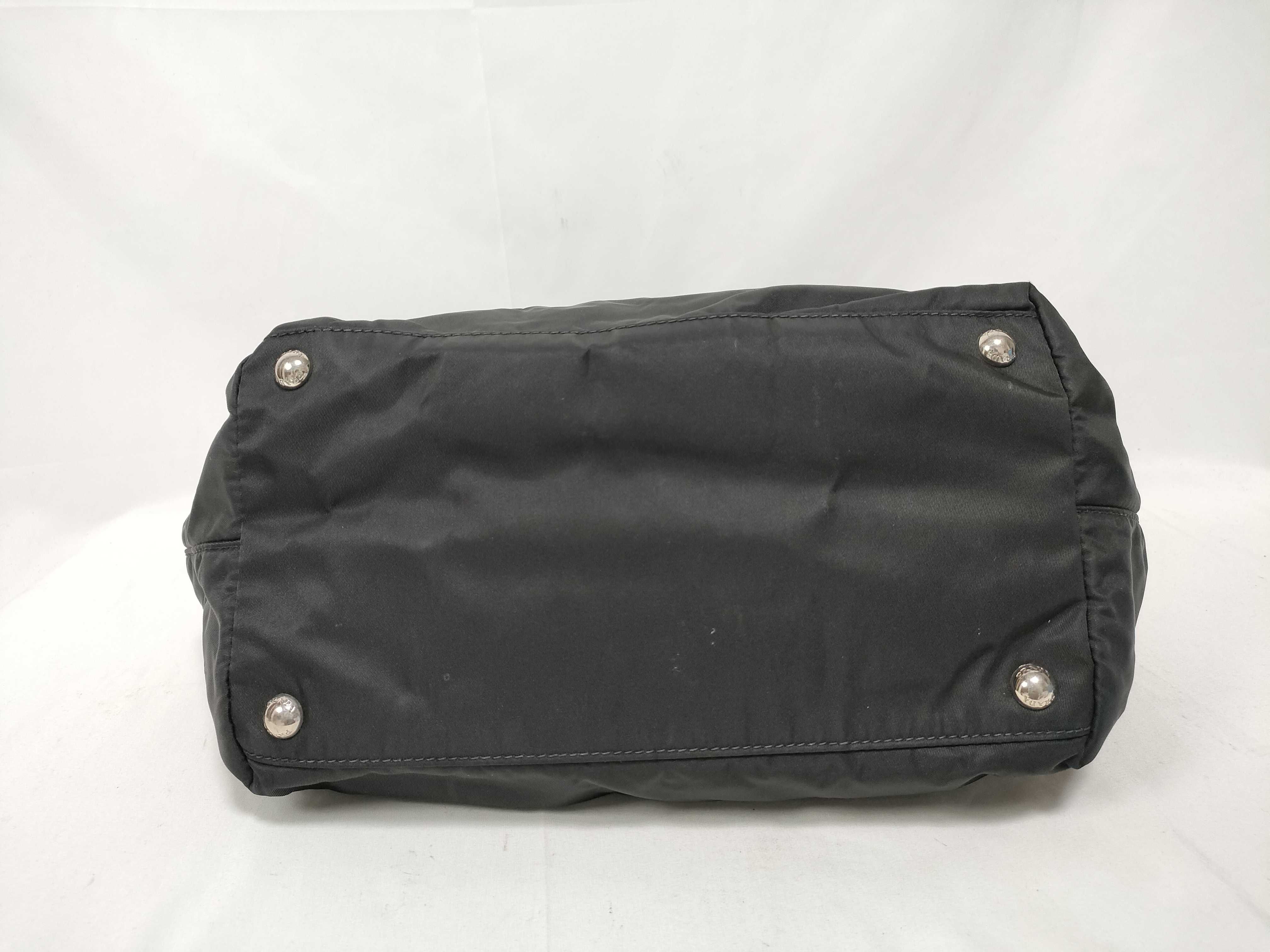 bag, nylon and leather, black handbag — view 3