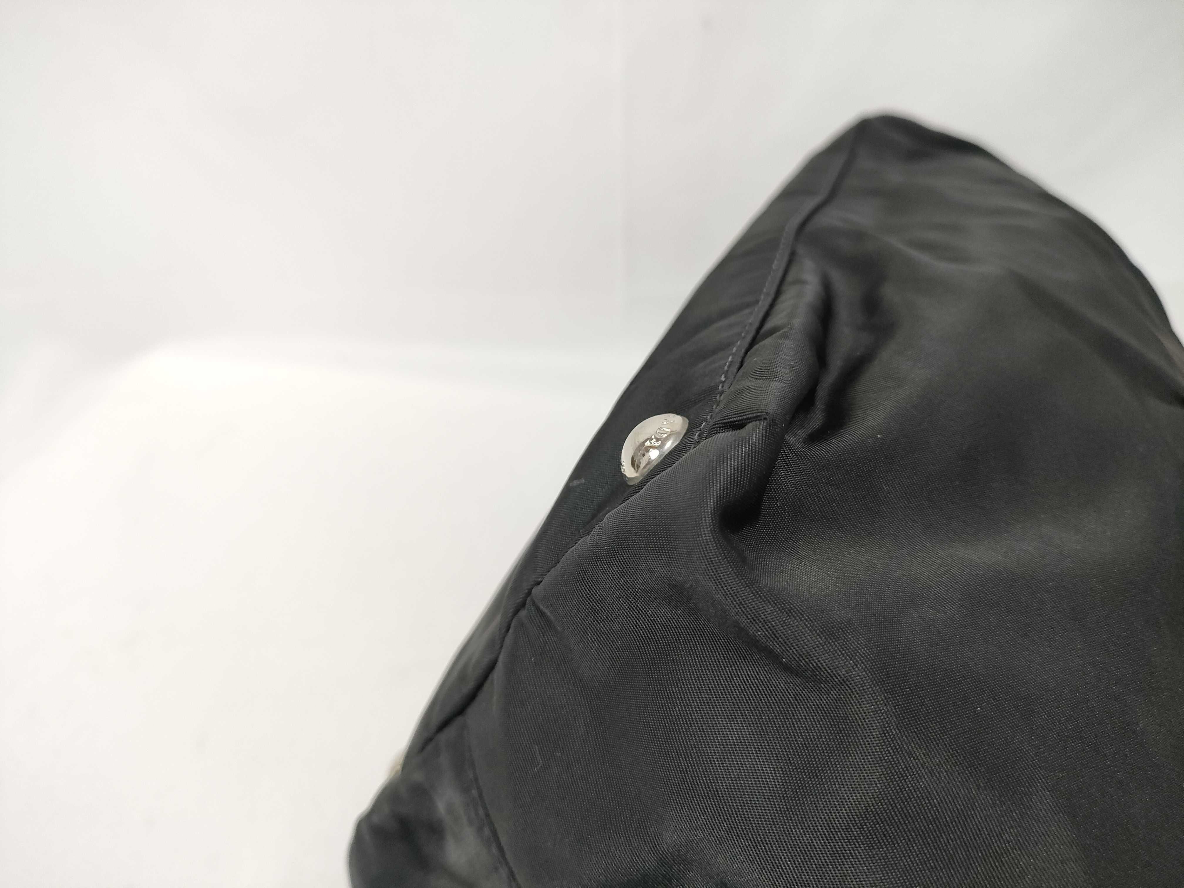 bag, nylon and leather, black handbag — view 5