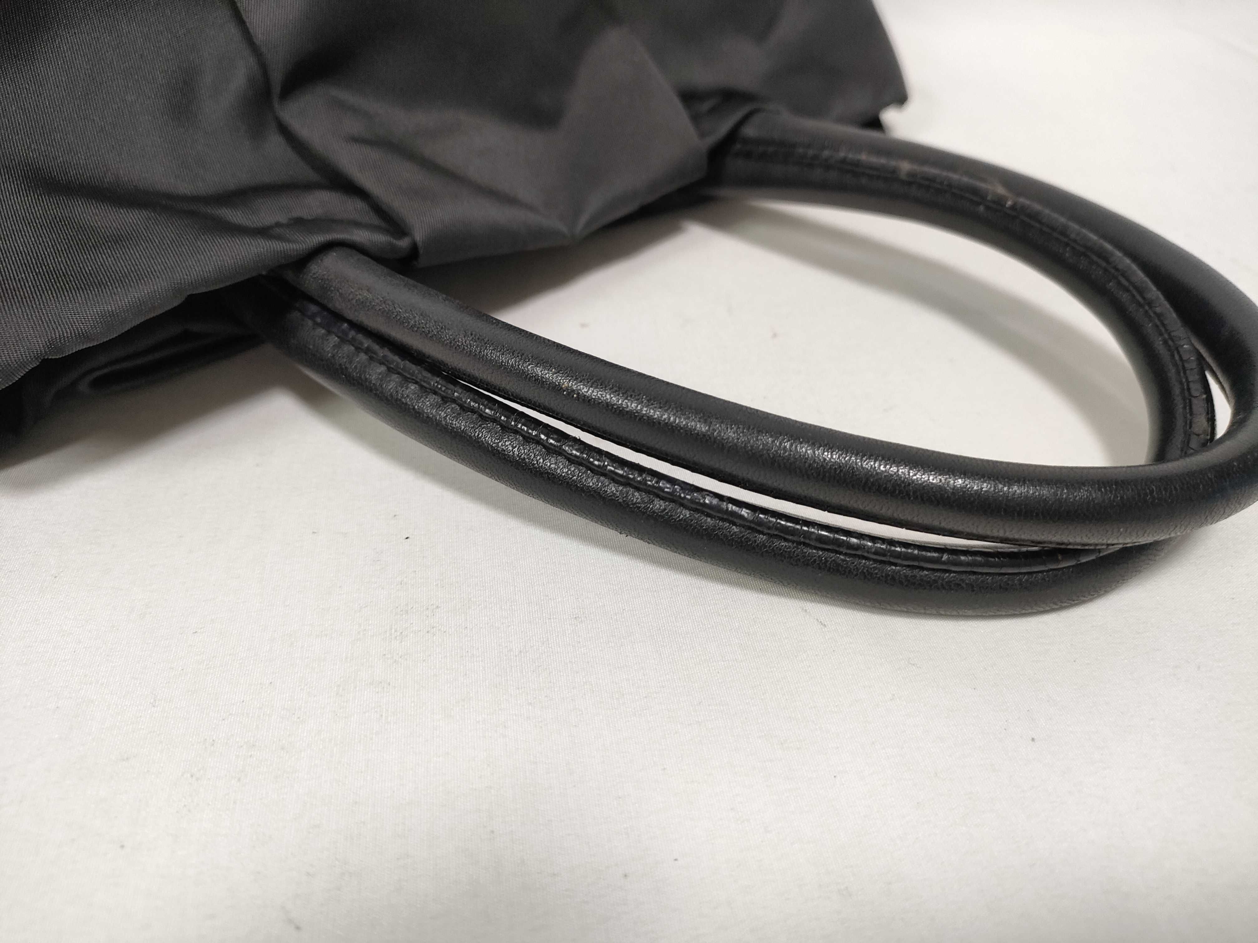 bag, nylon and leather, black handbag — view 7