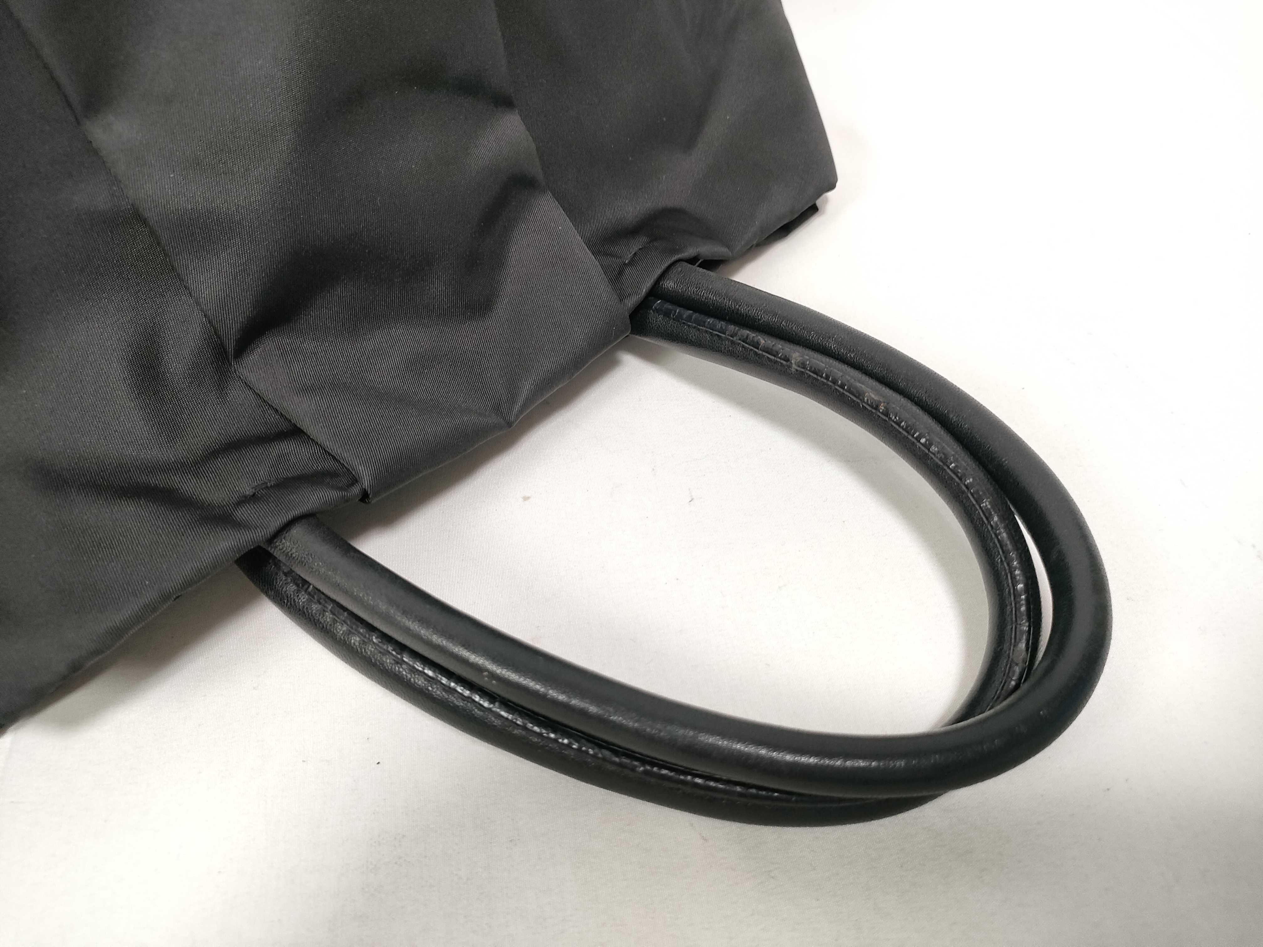 bag, nylon and leather, black handbag — view 8