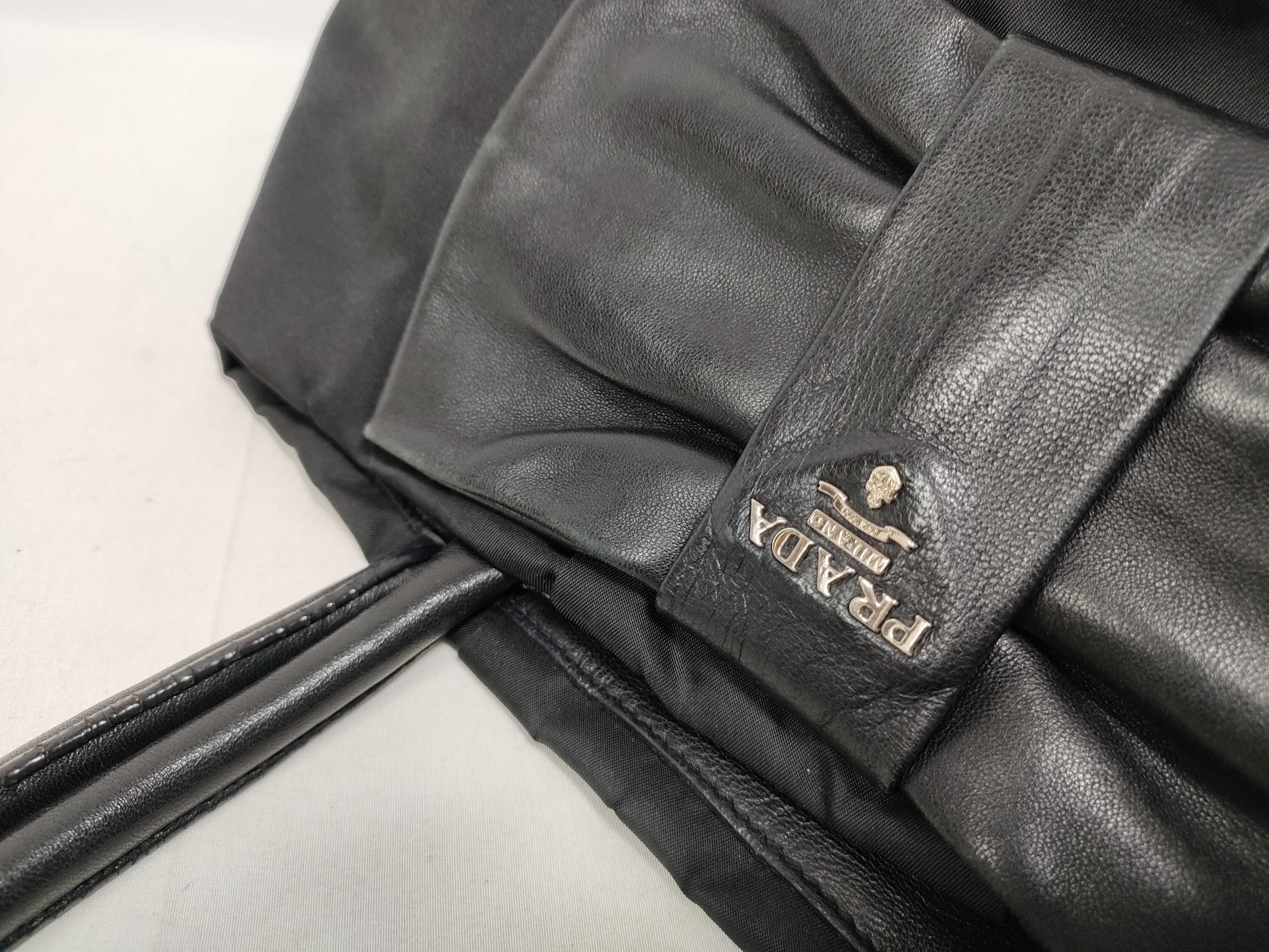 bag, nylon and leather, black handbag — view 9
