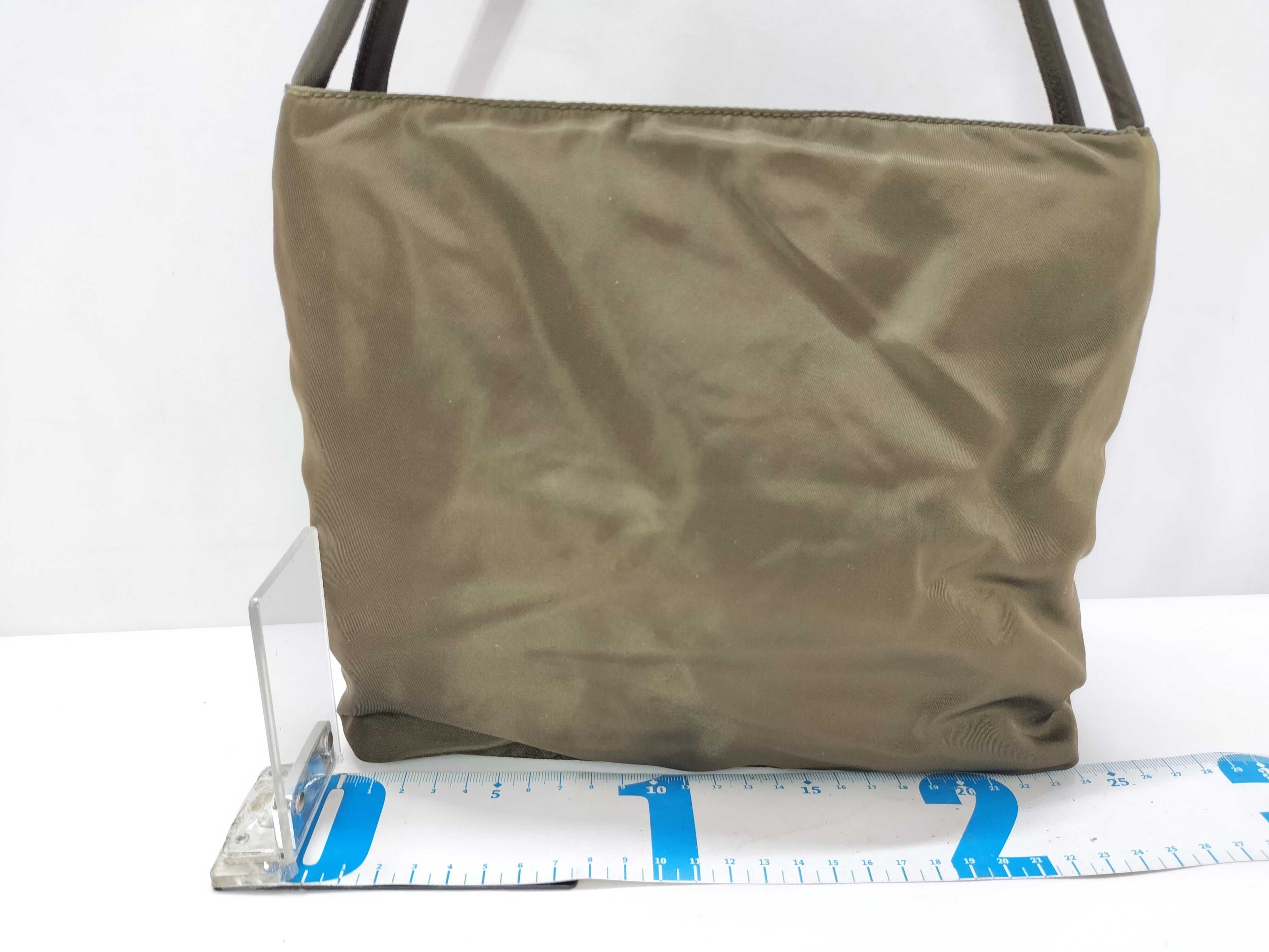 Nylon Prada Triangle Logo Tessuto Nylon Khaki Handbag — view 2