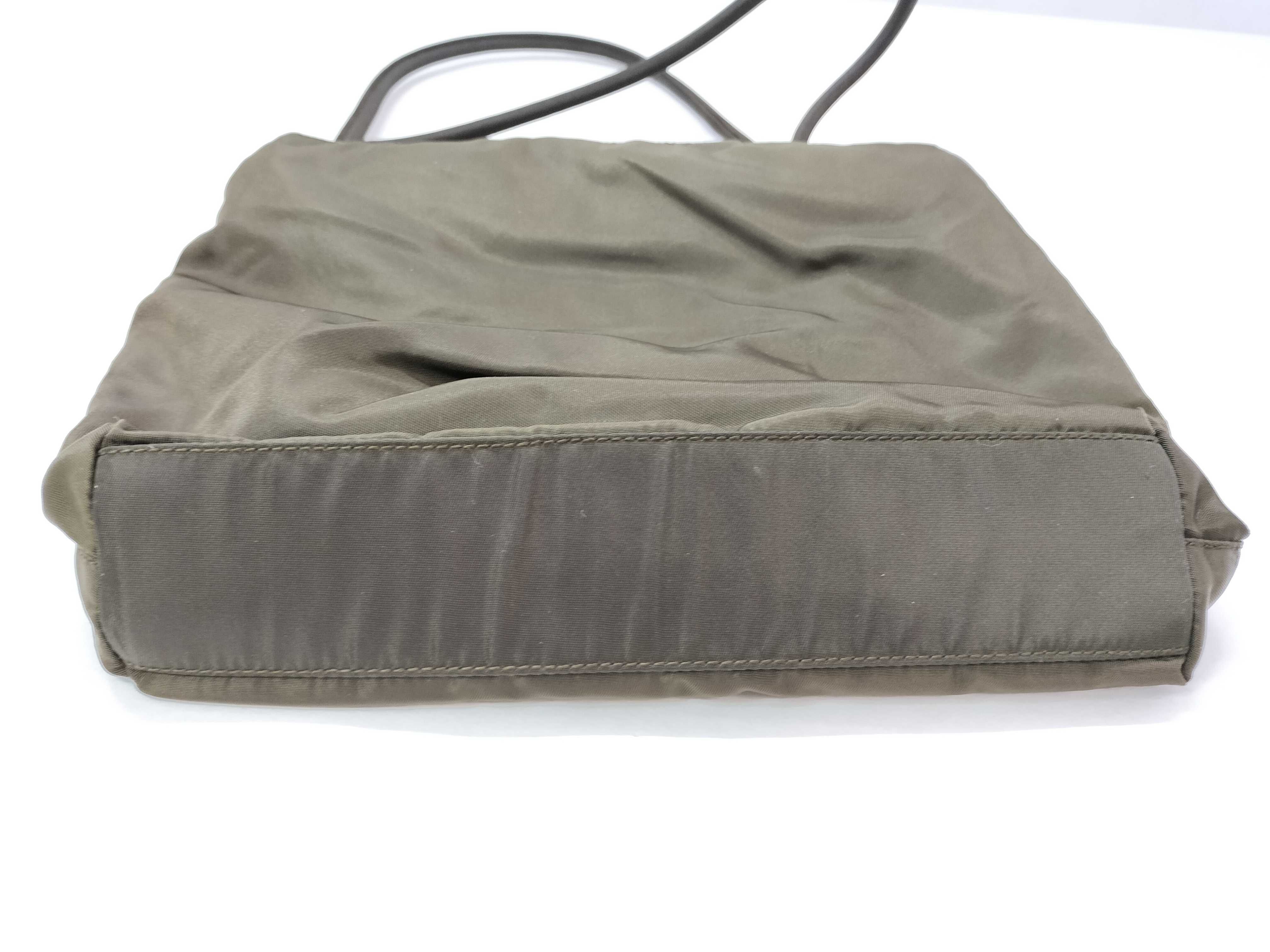 Nylon Prada Triangle Logo Tessuto Nylon Khaki Handbag — view 14