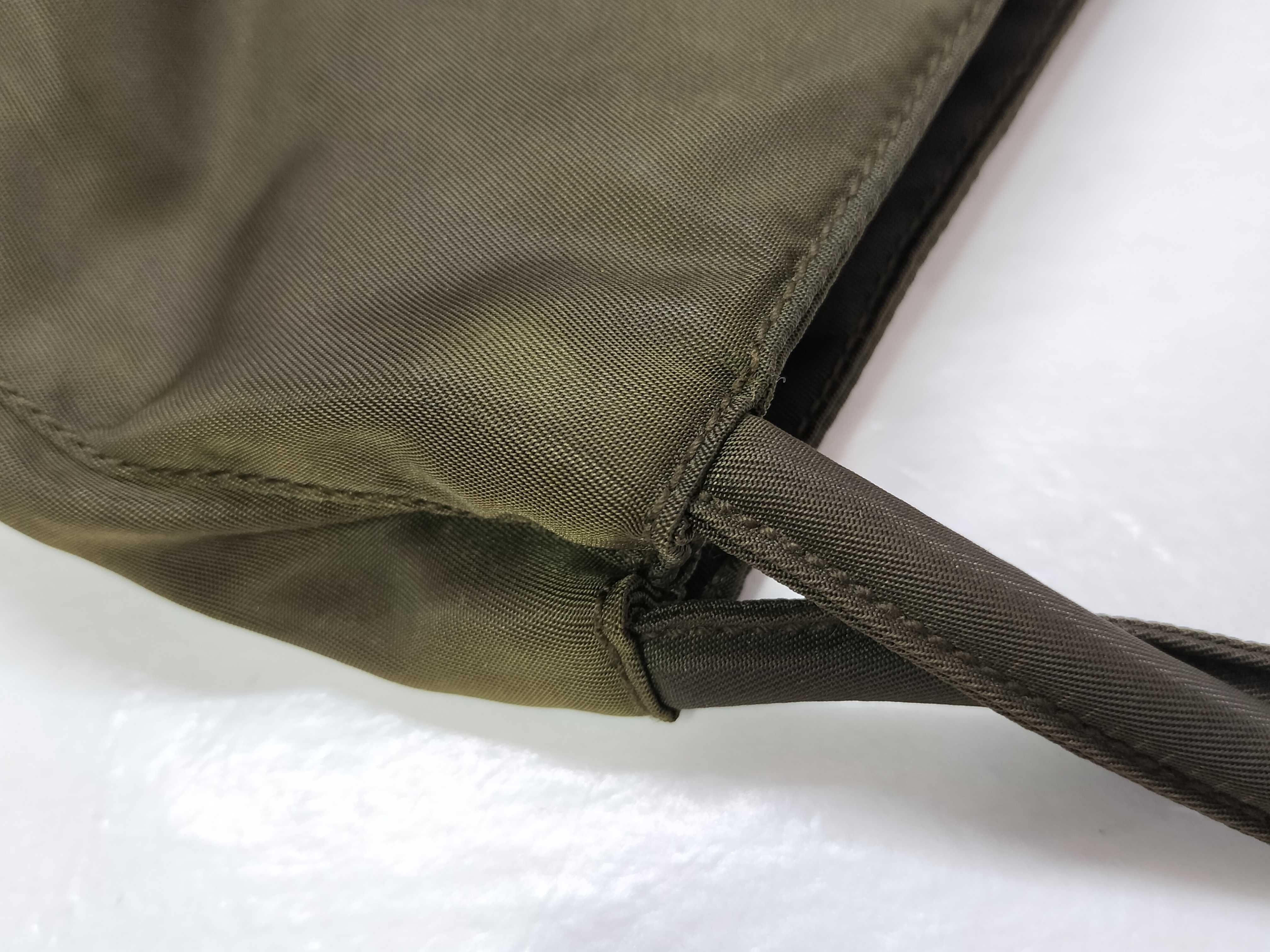 Nylon Prada Triangle Logo Tessuto Nylon Khaki Handbag — view 5