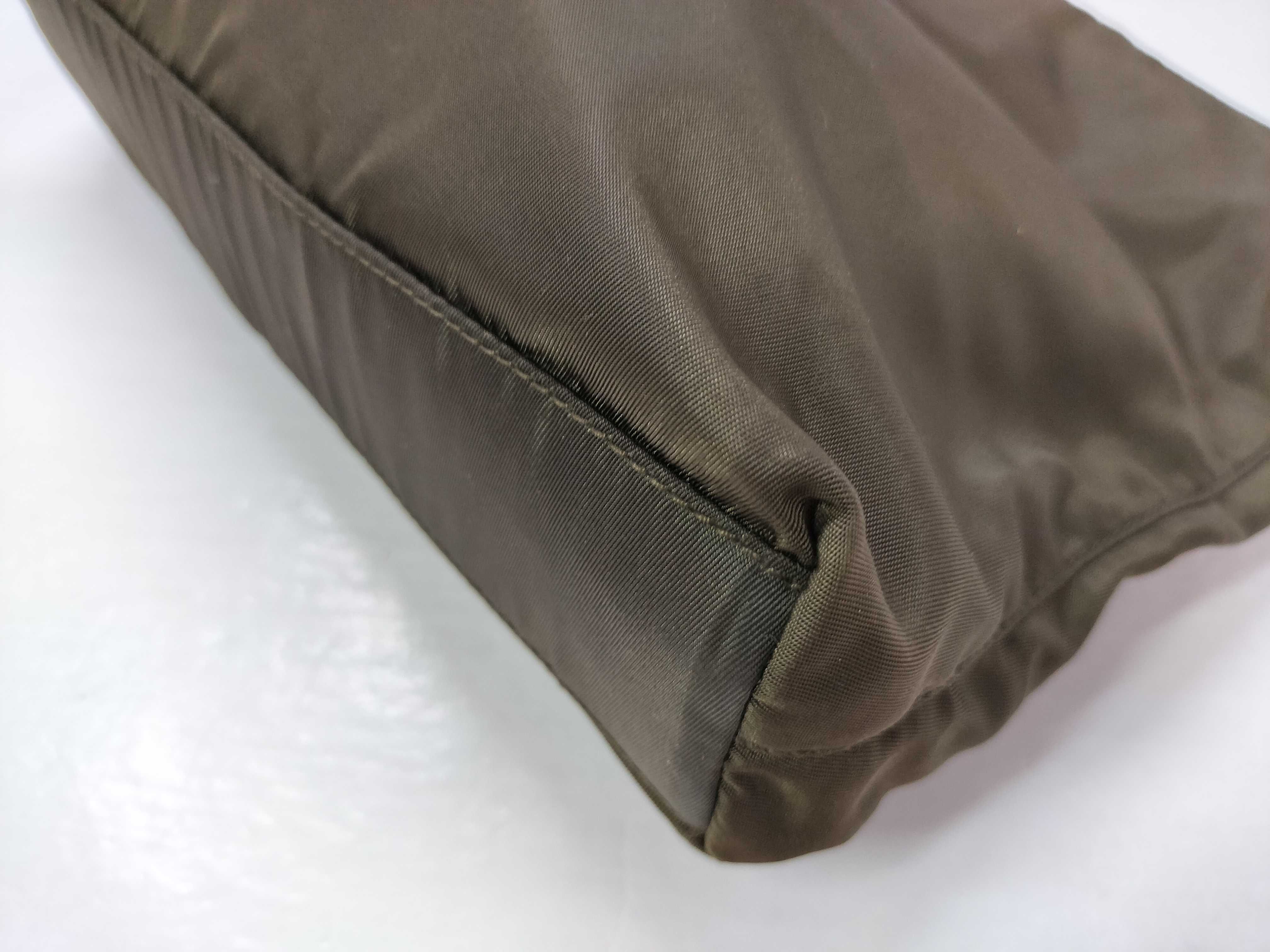 Nylon Prada Triangle Logo Tessuto Nylon Khaki Handbag — view 6